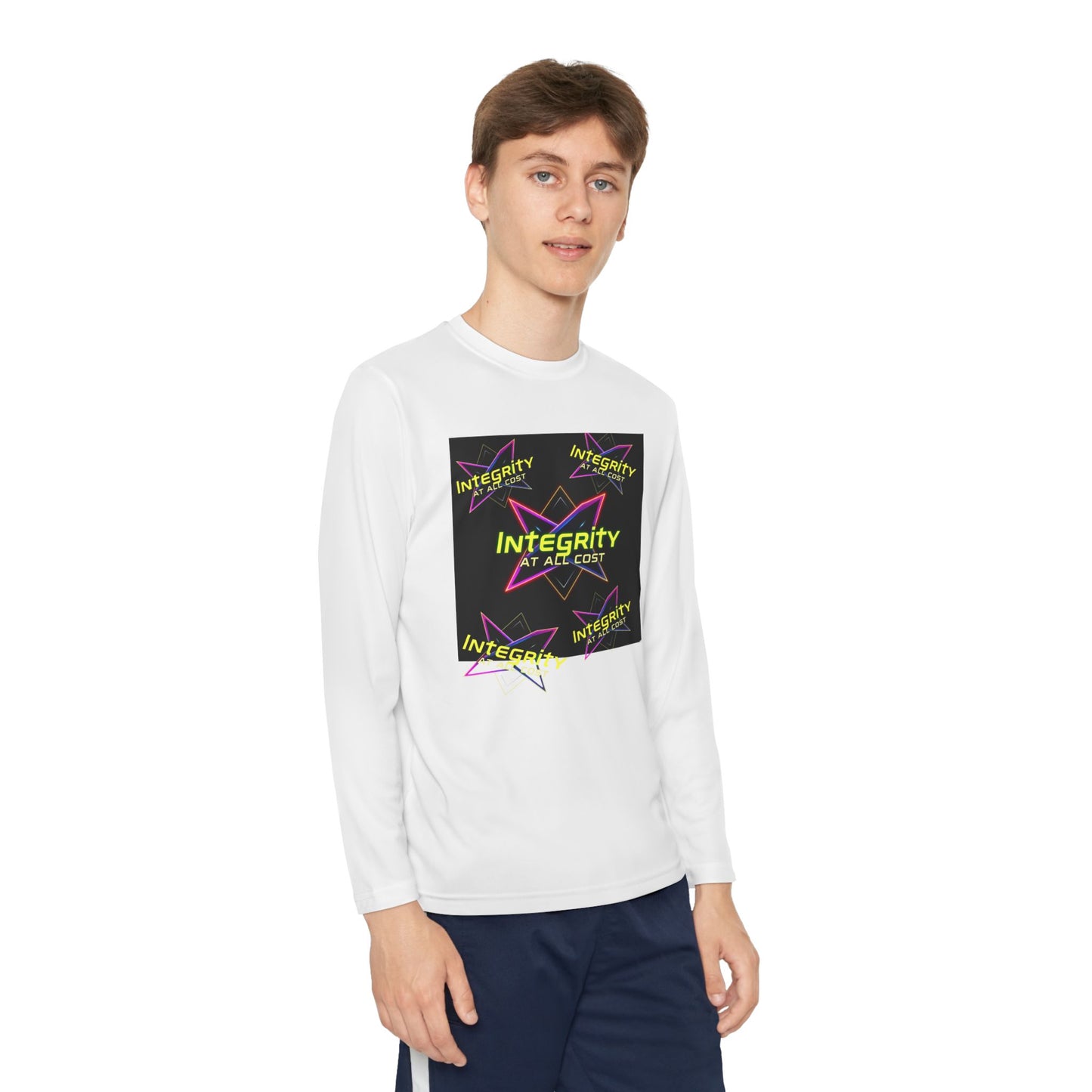 Integrity Youth Long Sleeve Tee, Cool Graphic Shirt, Motivational Apparel, Perfect for Sports, Birthday Gift