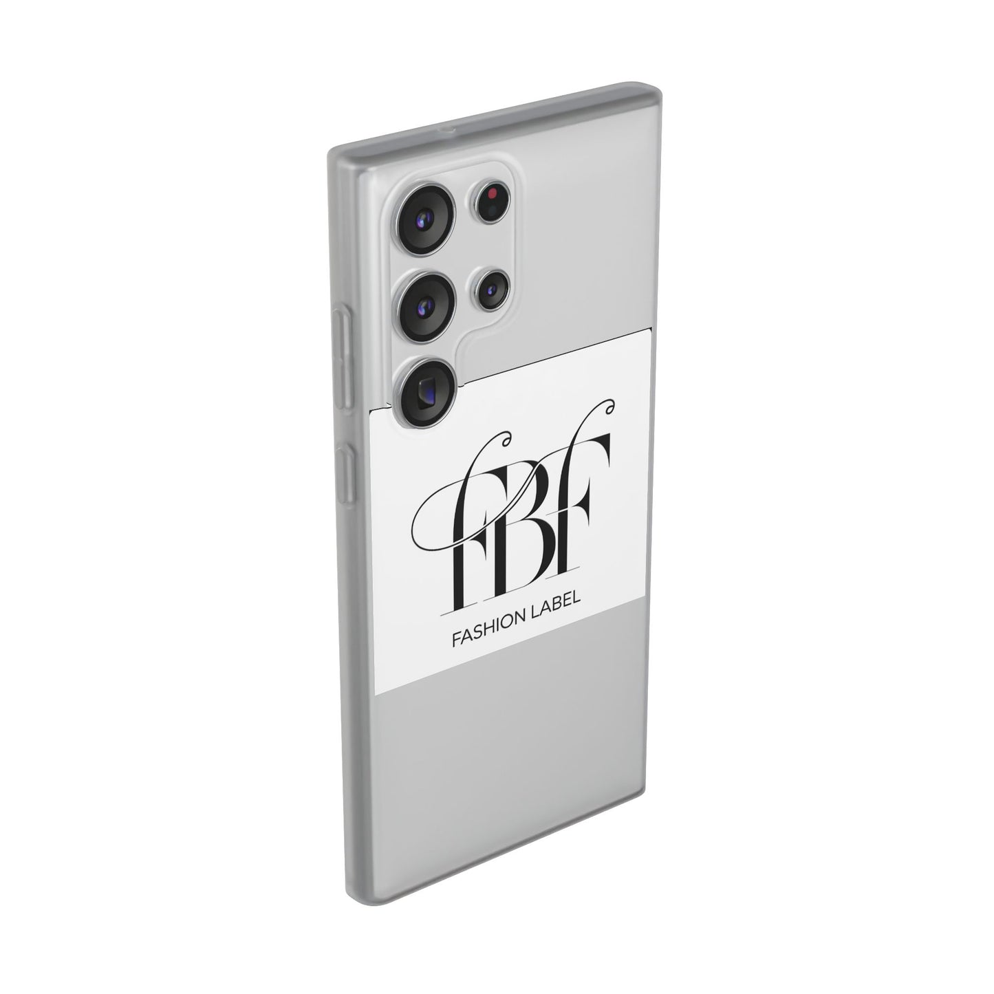Chic Flexi Phone Case with Fashion Label Design