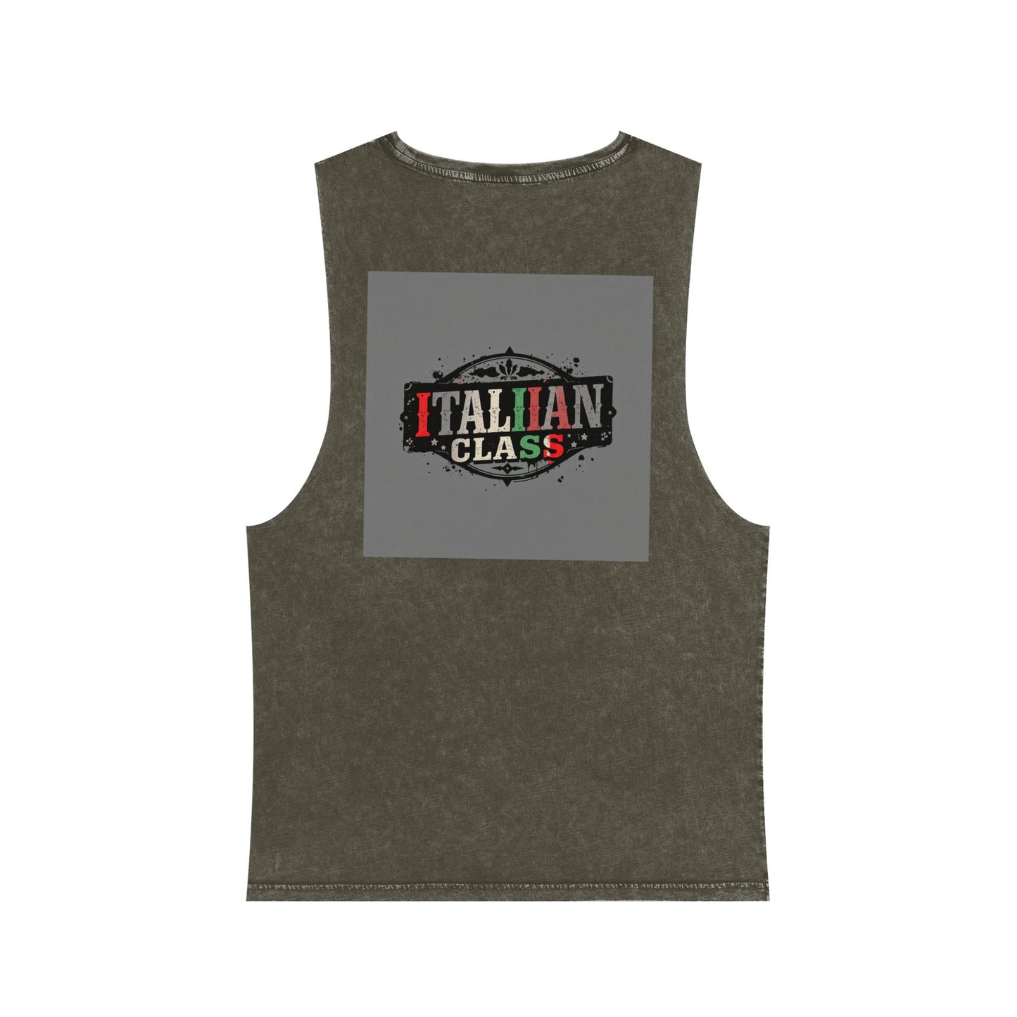 Italian Class Unisex Stonewash Tank Top | Casual Summer Wear, Gift for Food Lovers, BBQ Attire, Vacation Apparel, Culinary Humor