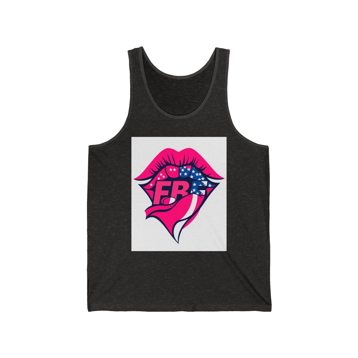 Patriotic Kiss Unisex Jersey Tank, Summer Top, Pride Apparel, Festival Wear, Casual Outfit, Gift for Her
