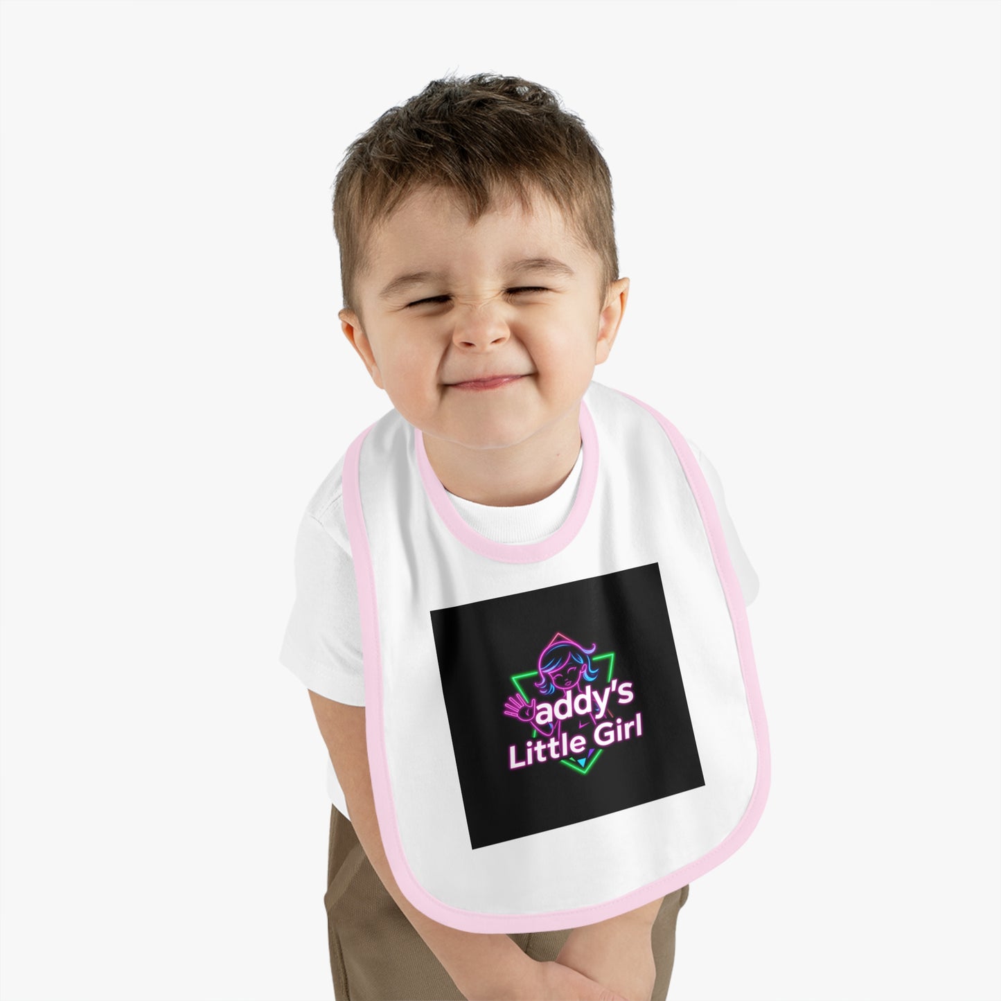 Baby Contrast Trim Jersey Bib