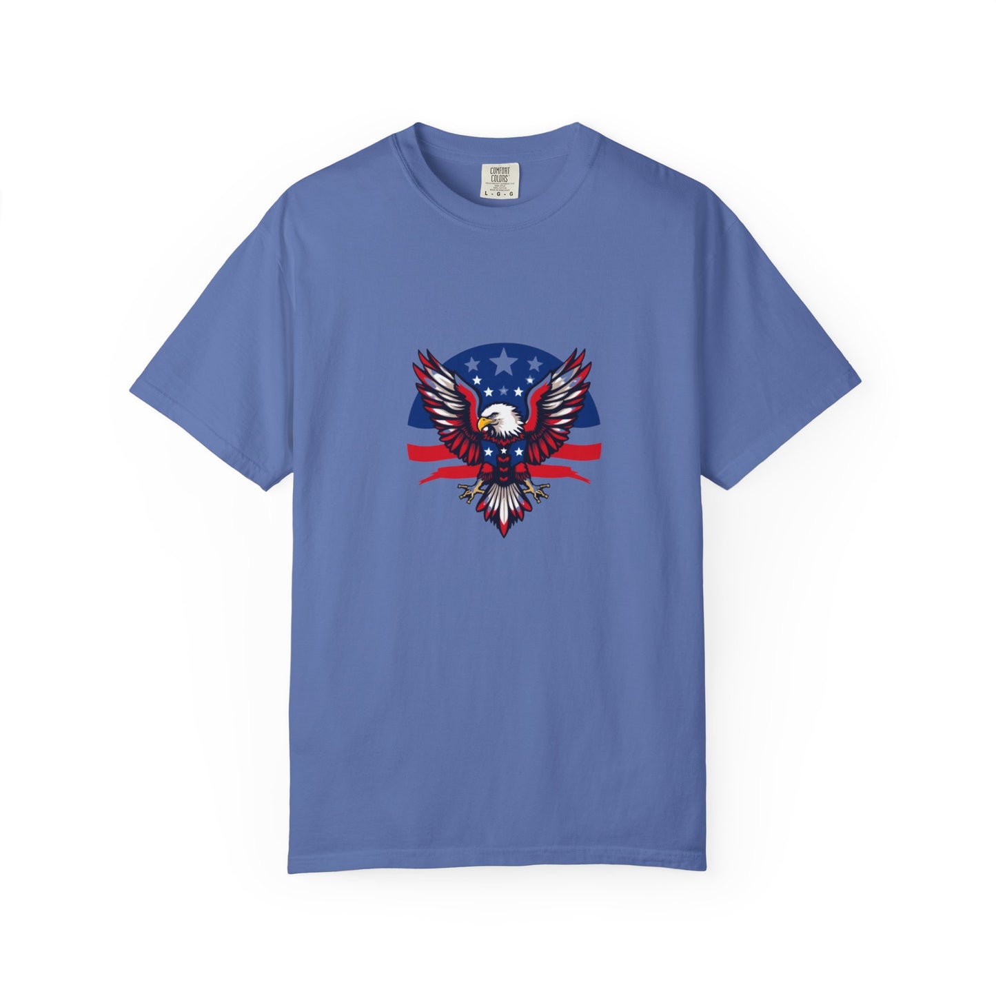 Patriotic T-Shirt with Eagle Graphic | Faith By Flag Tee, Unisex Apparel, Independence Day Shirt, Casual Wear, Gift for Veterans