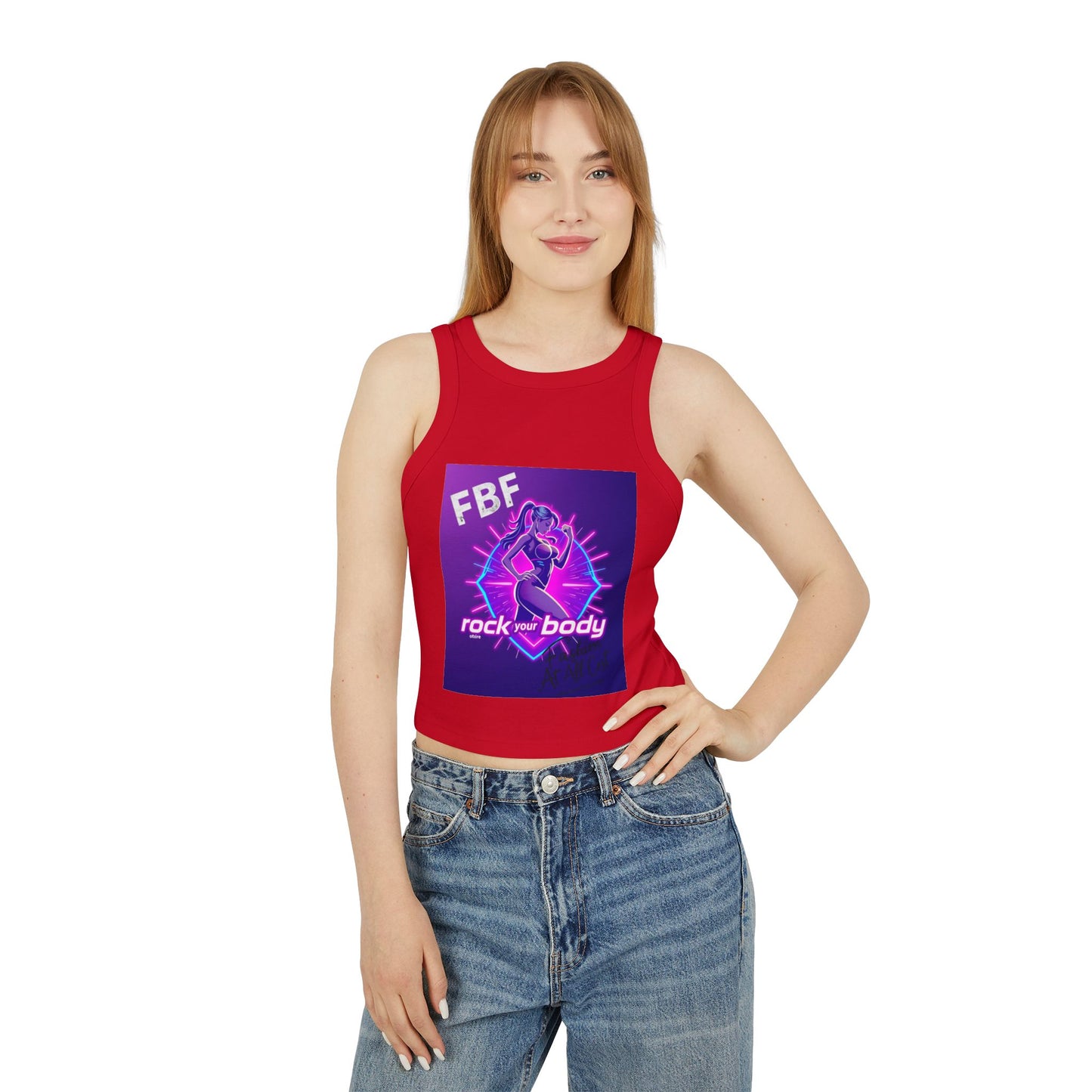 Rock Your Body Women's Racer Tank Top, Fitness Top, Workout Wear, Summer Top, Trendy Tank