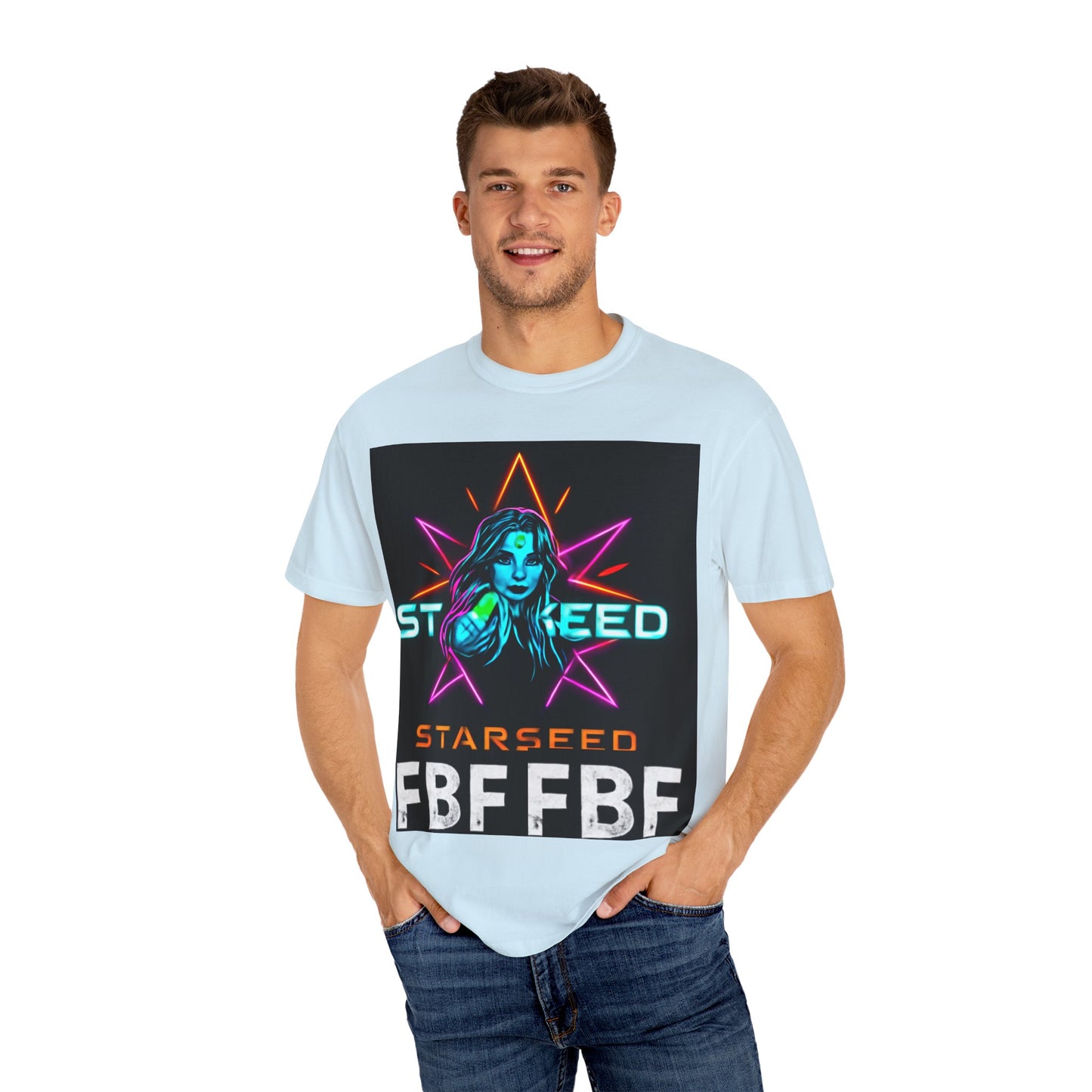 Neon Graphic T-Shirt - Starseed FBF Tee, Unisex Fashion, Cool Gift, Festival Wear, Retro Style, Casual Streetwear