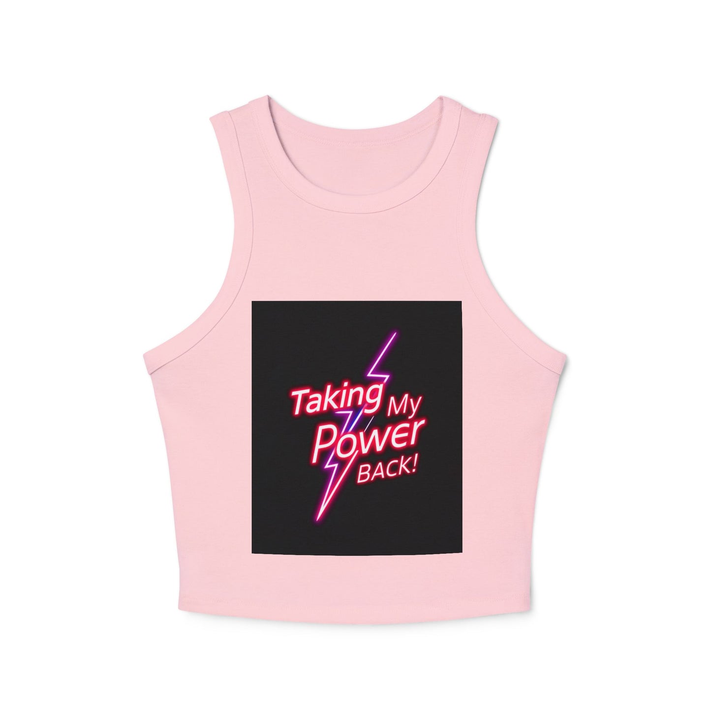 Empowering Racer Tank Top, Motivational Workout Top, Women's Exercise Wear, Fitness Apparel, Gift for Her, Summer Essentials