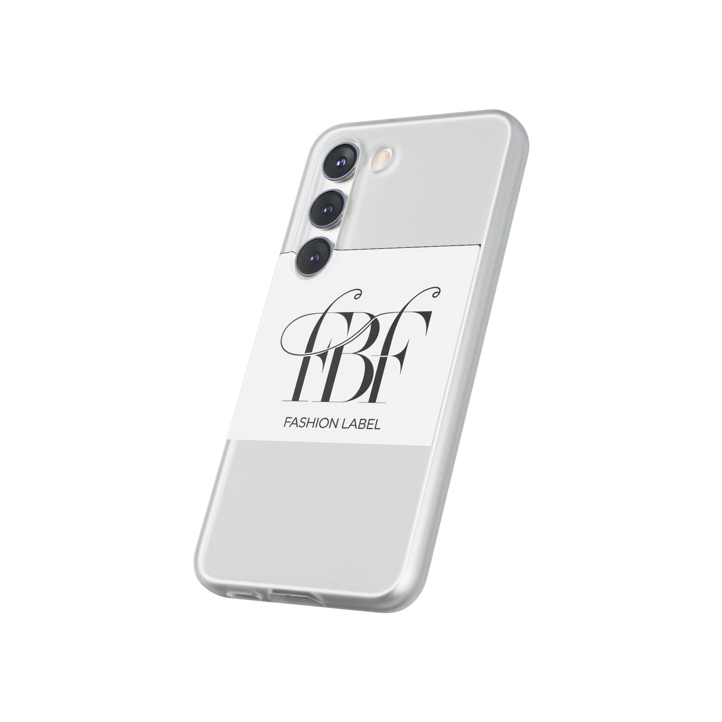 Chic Flexi Phone Case with Fashion Label Design
