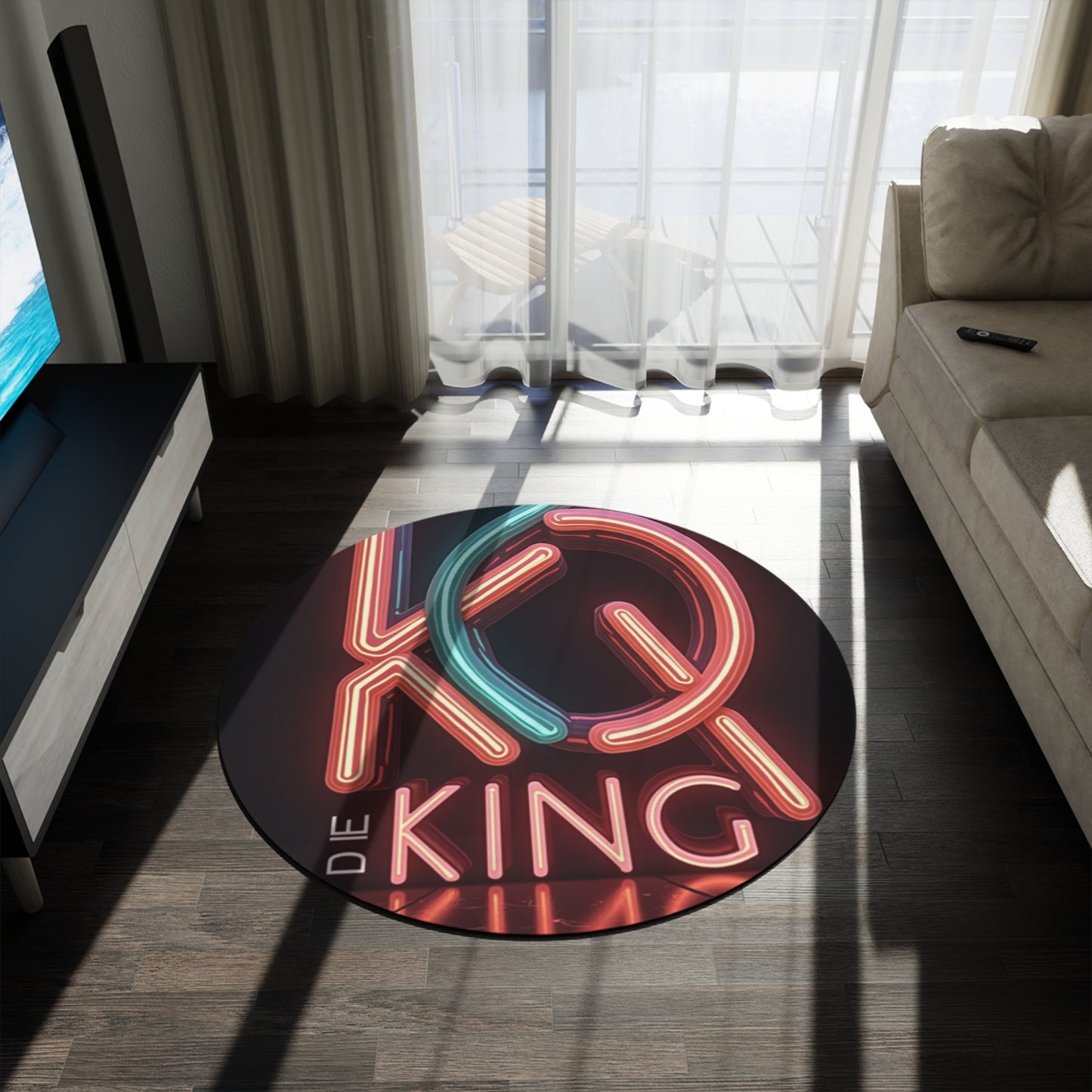 Stylish Round Rug with Elegant Fashion Label Print - Perfect for Home Decor and Gift Giving