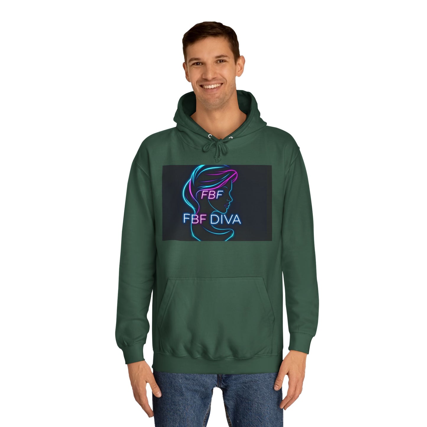 Neon FBF College Hoodie, Unisex Streetwear, Stylish Campus Apparel, Cozy Gift for Students, Trendy College Wear, FBF Diva Hoodie