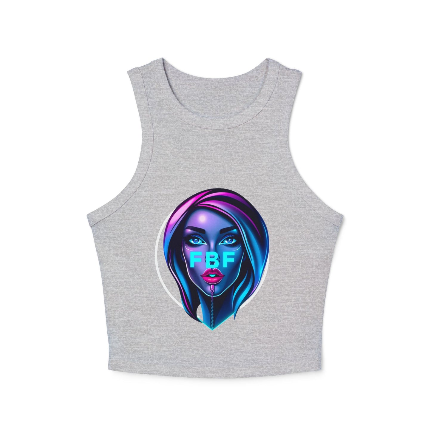 Futuristic Chic Racer Tank Top | Stylish Sleeveless Top for Summer | Perfect for Festivals, Parties, Casual Wear, Gifts