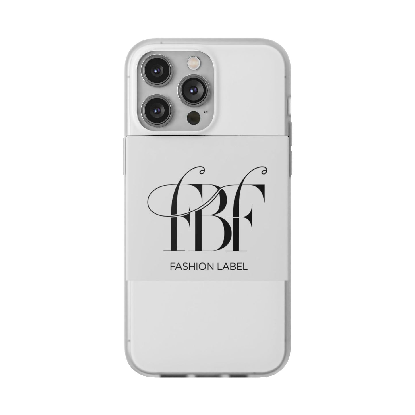 Chic Flexi Phone Case with Fashion Label Design