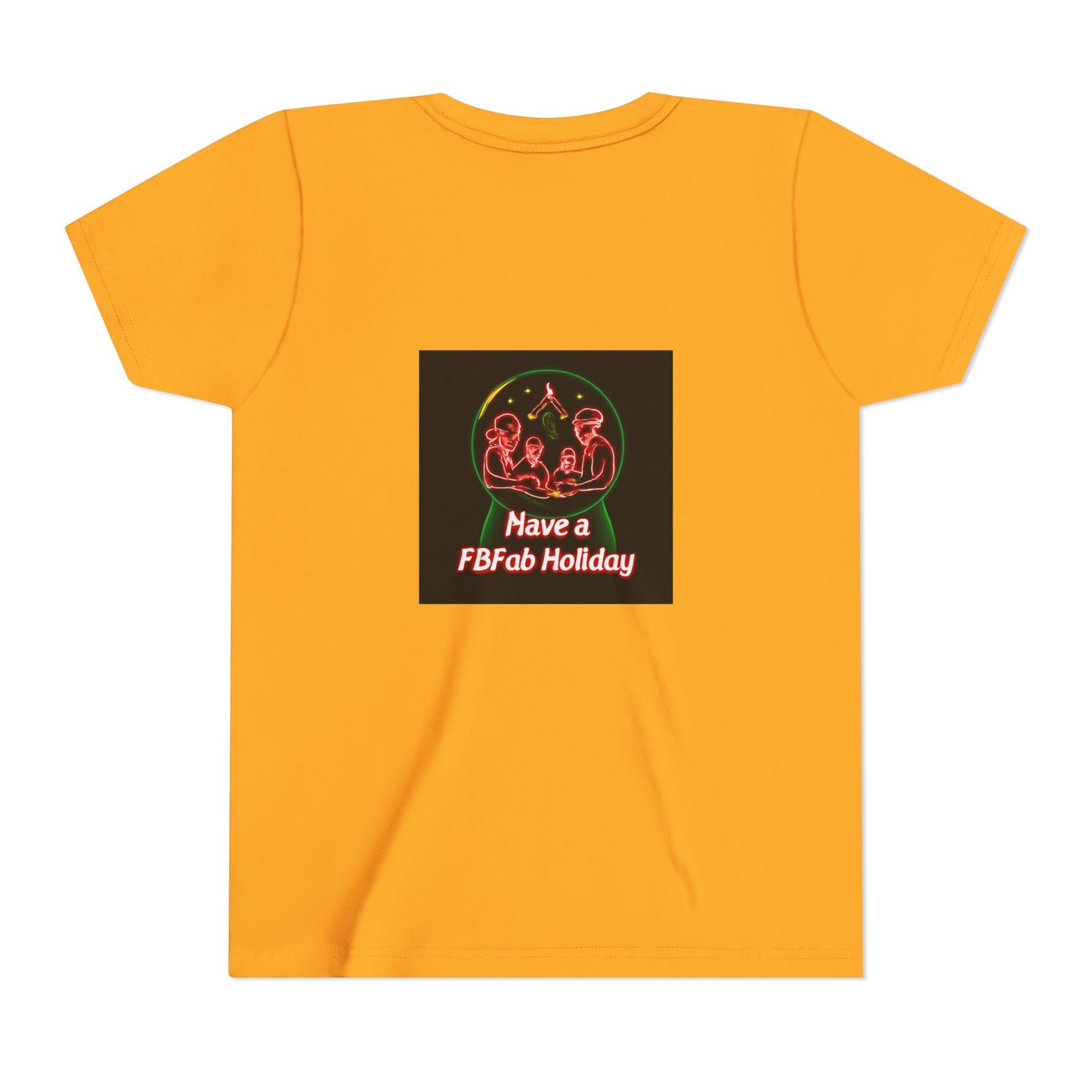 Youth Christmas Short Sleeve Tee, Holiday Tee, Xmas Gift for Kids, Fun Tee for Celebrations, Winter Festive Shirt