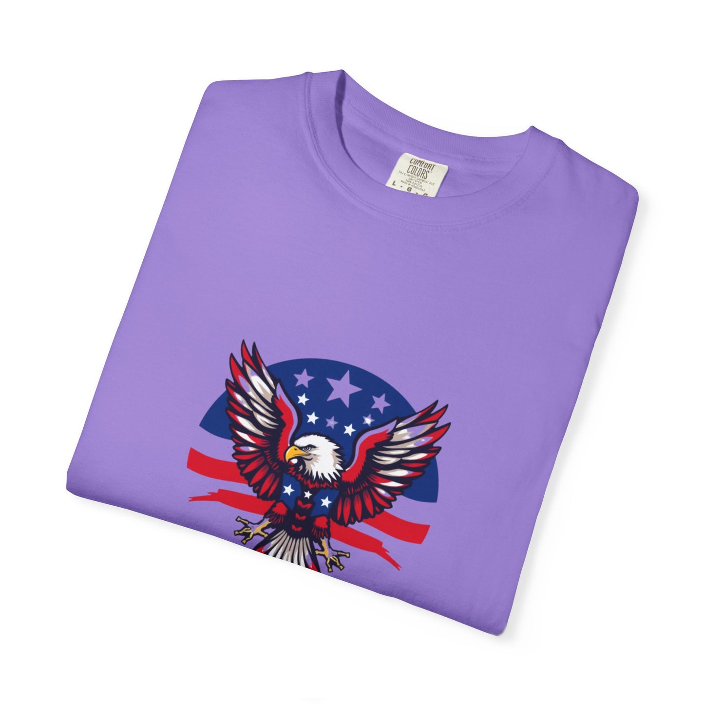 Patriotic T-Shirt with Eagle Graphic | Faith By Flag Tee, Unisex Apparel, Independence Day Shirt, Casual Wear, Gift for Veterans