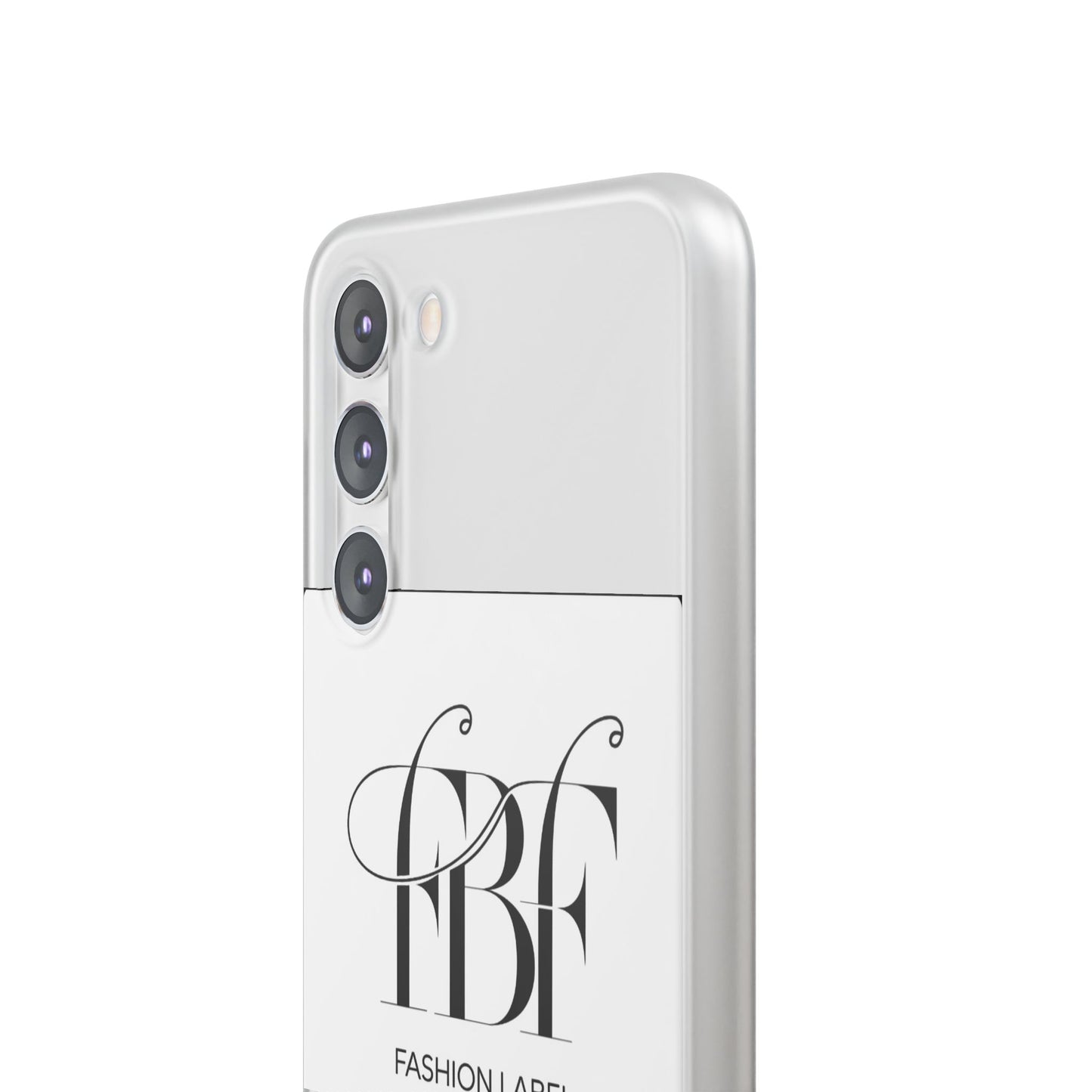 Chic Flexi Phone Case with Fashion Label Design
