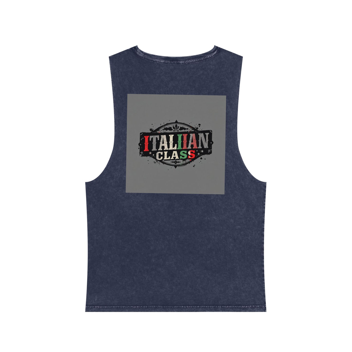 Italian Class Unisex Stonewash Tank Top | Casual Summer Wear, Gift for Food Lovers, BBQ Attire, Vacation Apparel, Culinary Humor