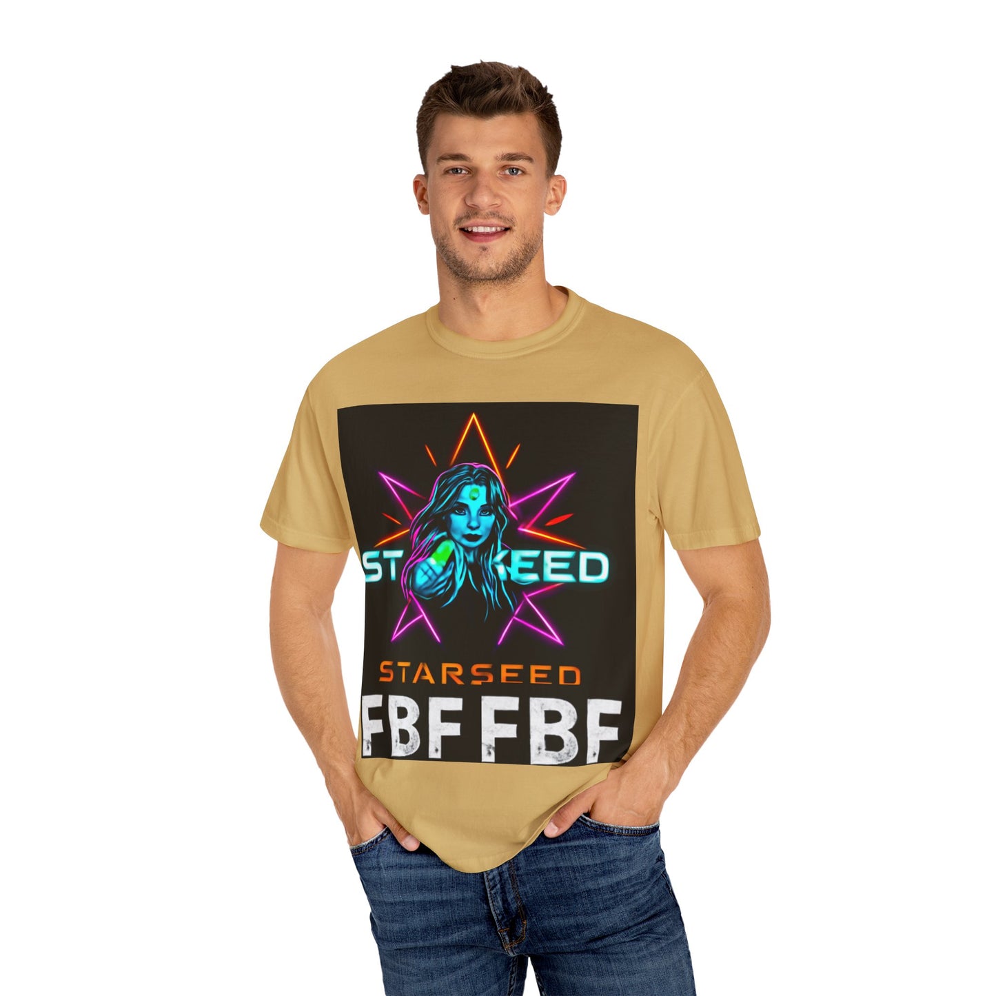 Neon Graphic T-Shirt - Starseed FBF Tee, Unisex Fashion, Cool Gift, Festival Wear, Retro Style, Casual Streetwear