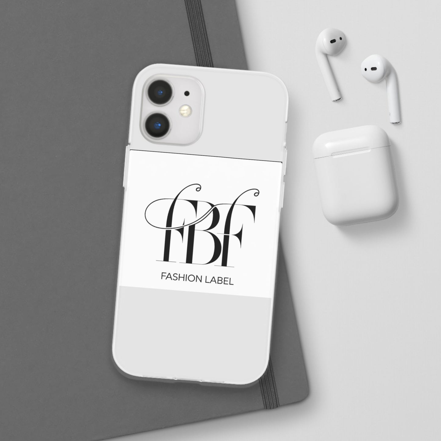 Chic Flexi Phone Case with Fashion Label Design