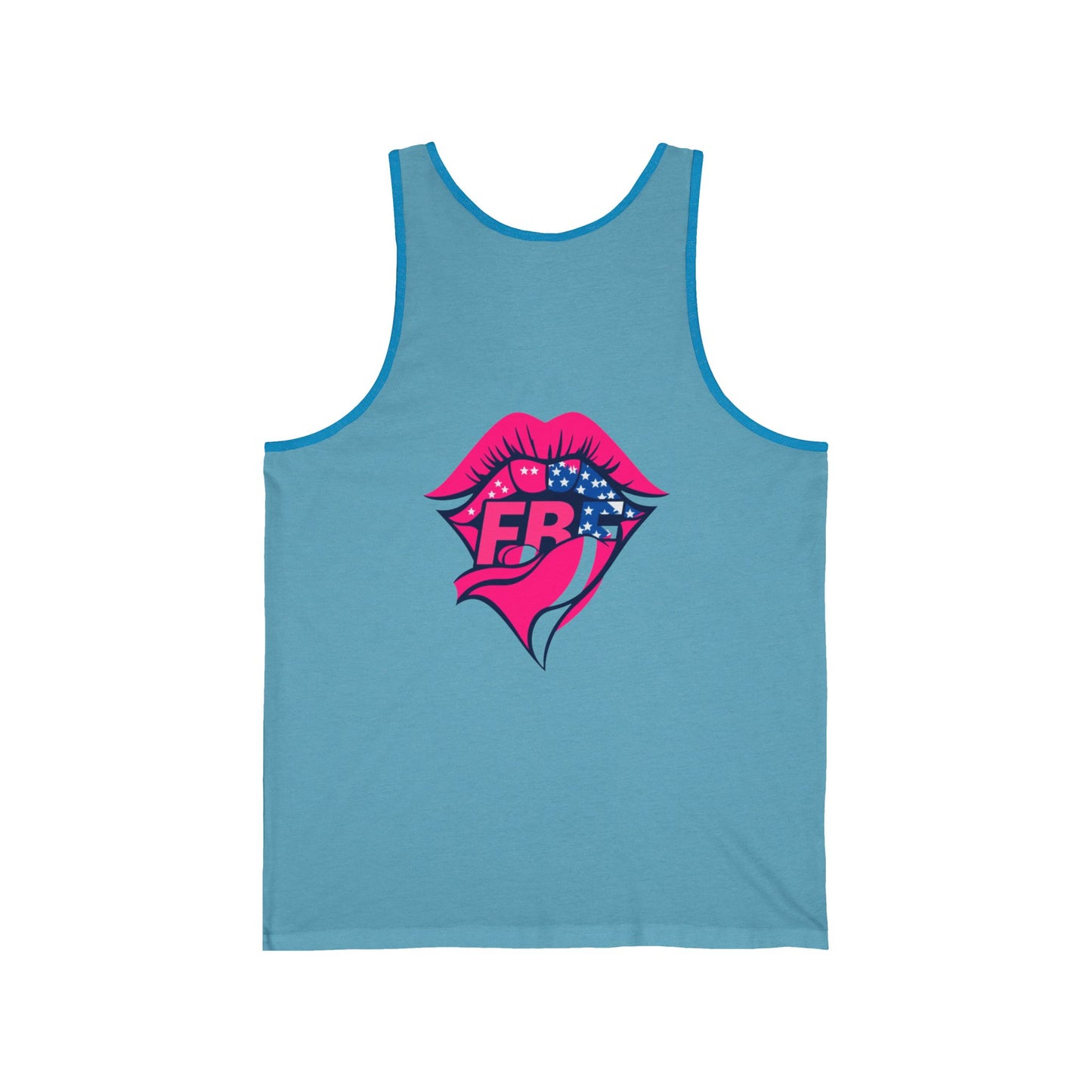 Neon Graphic Unisex Tank, Summer Fashion, Festival Wear, Gift for Her, Patriotic Apparel, Casual Style
