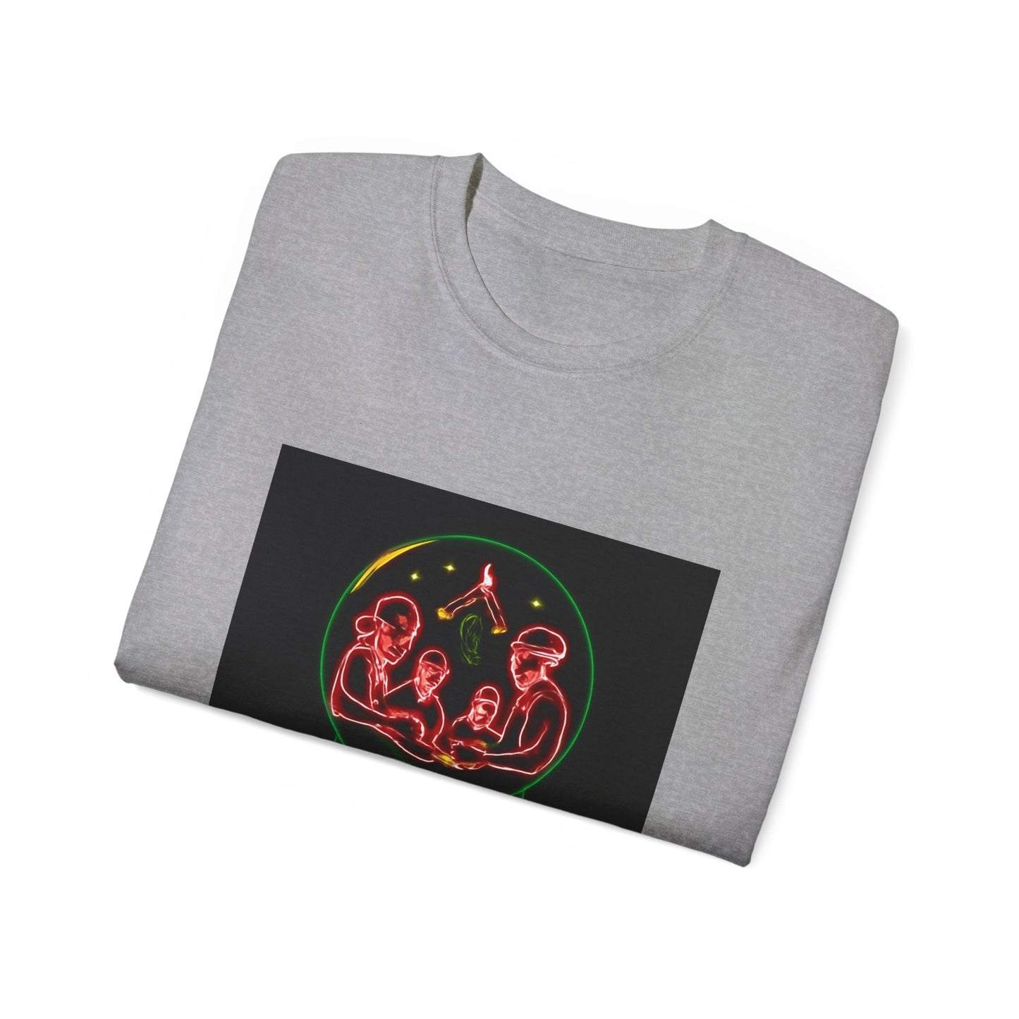 Festive Alien Tee, Unisex Holiday T-Shirt, Graphic Tee for Parties, Fun Gift for Friends, Quirky Style for Casual Wear