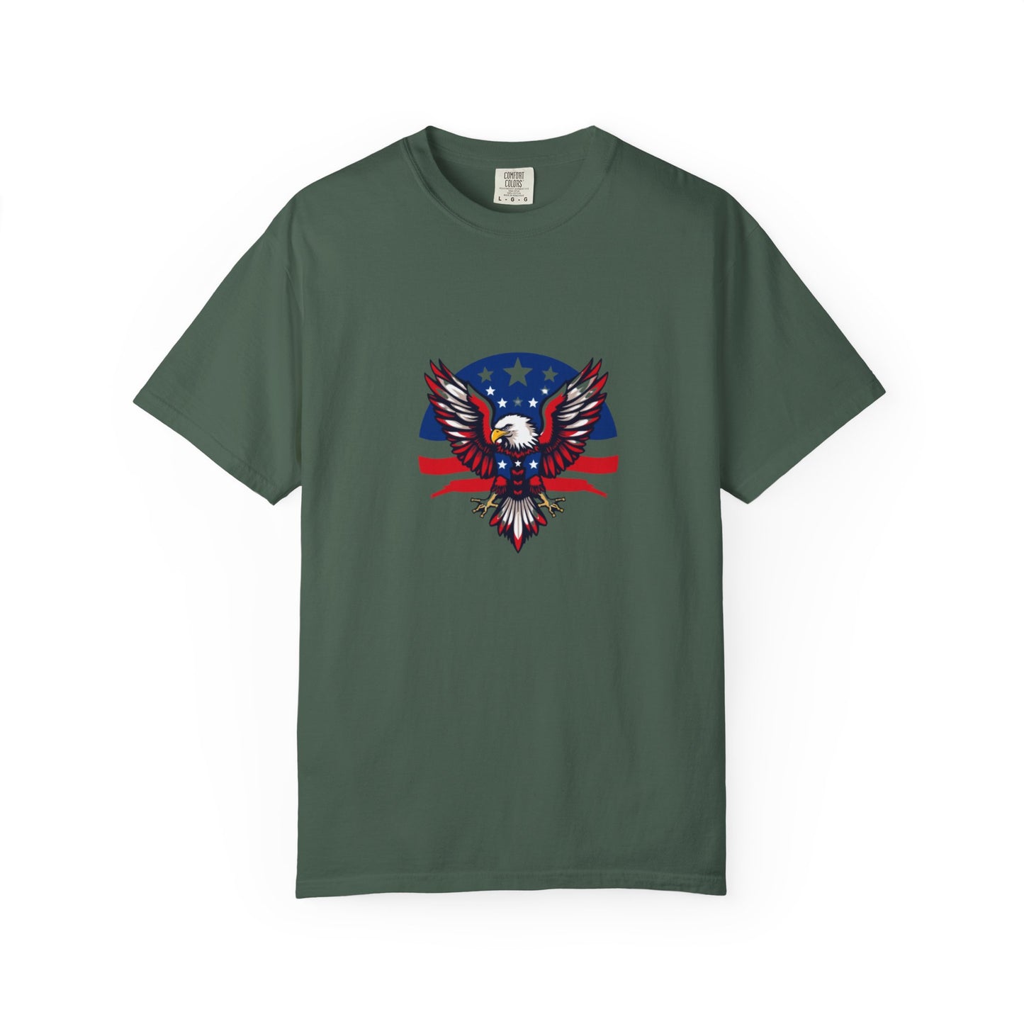 Patriotic T-Shirt with Eagle Graphic | Faith By Flag Tee, Unisex Apparel, Independence Day Shirt, Casual Wear, Gift for Veterans