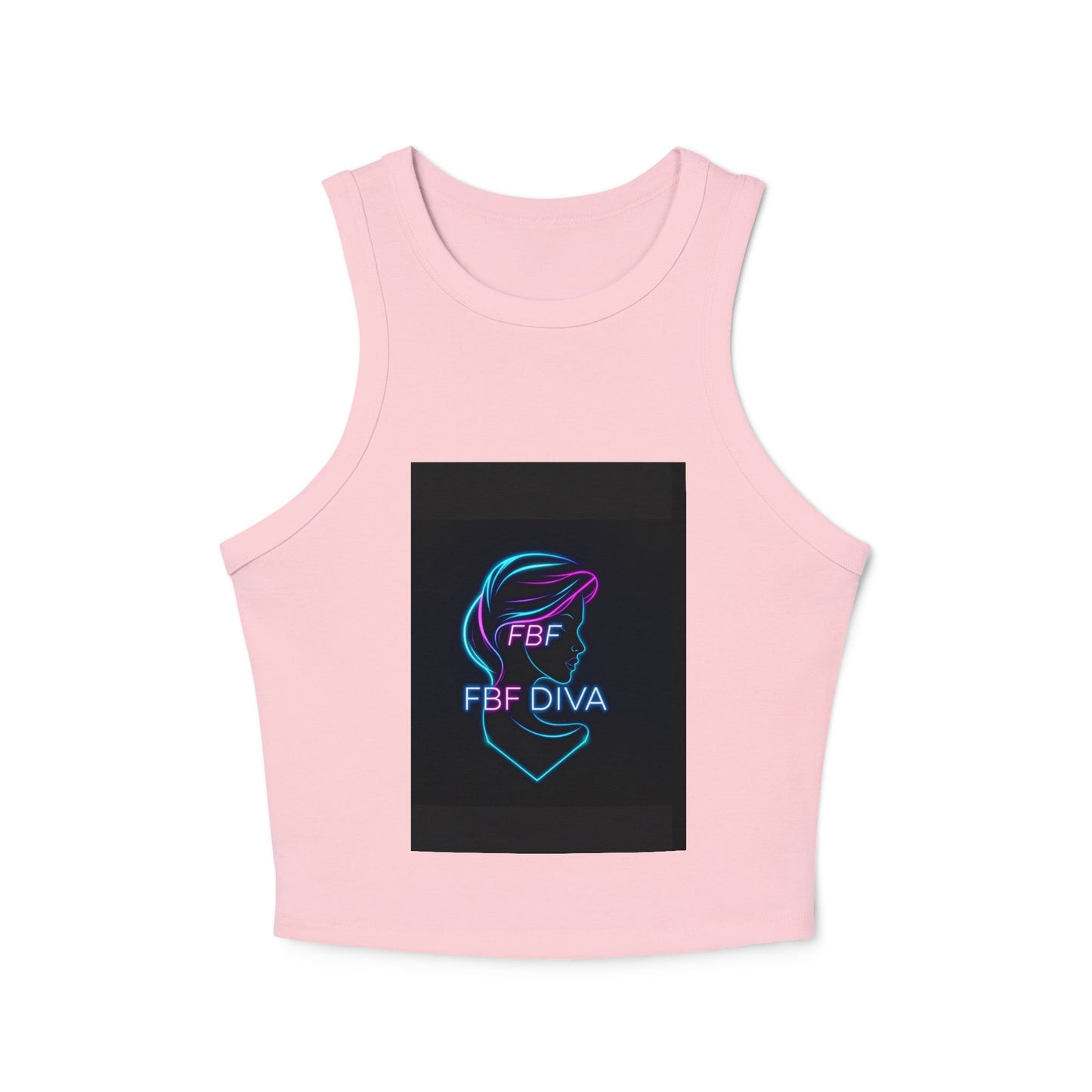 FBF Diva Women's Micro Rib Racer Tank Top | Stylish Crop Top for Summer, Party Wear, Workout, Gifts, Everyday Fashion