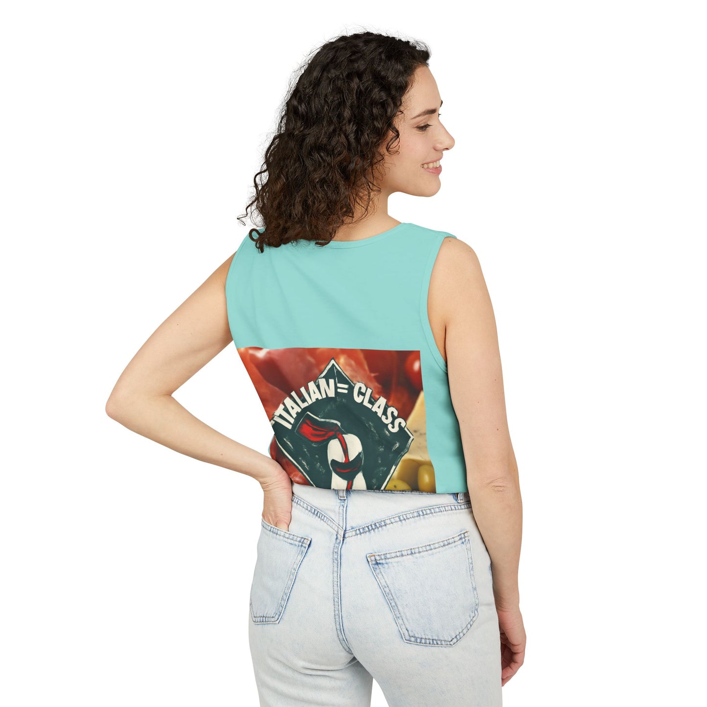 Italian Class Unisex Garment-Dyed Tank Top, Casual Summer Wear, Italian Heritage Gift, Foodie Apparel, Vacation Top