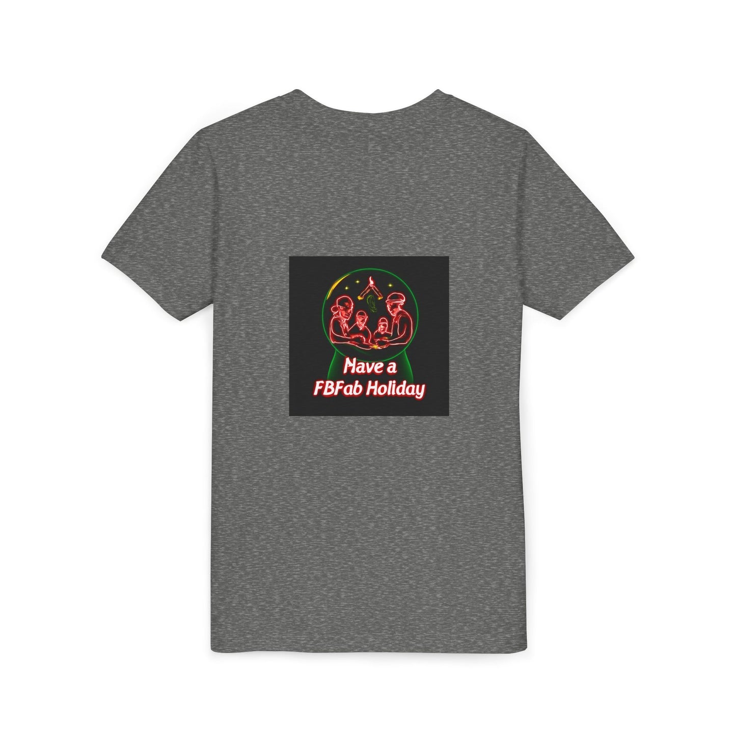 Youth Christmas Short Sleeve Tee, Holiday Tee, Xmas Gift for Kids, Fun Tee for Celebrations, Winter Festive Shirt