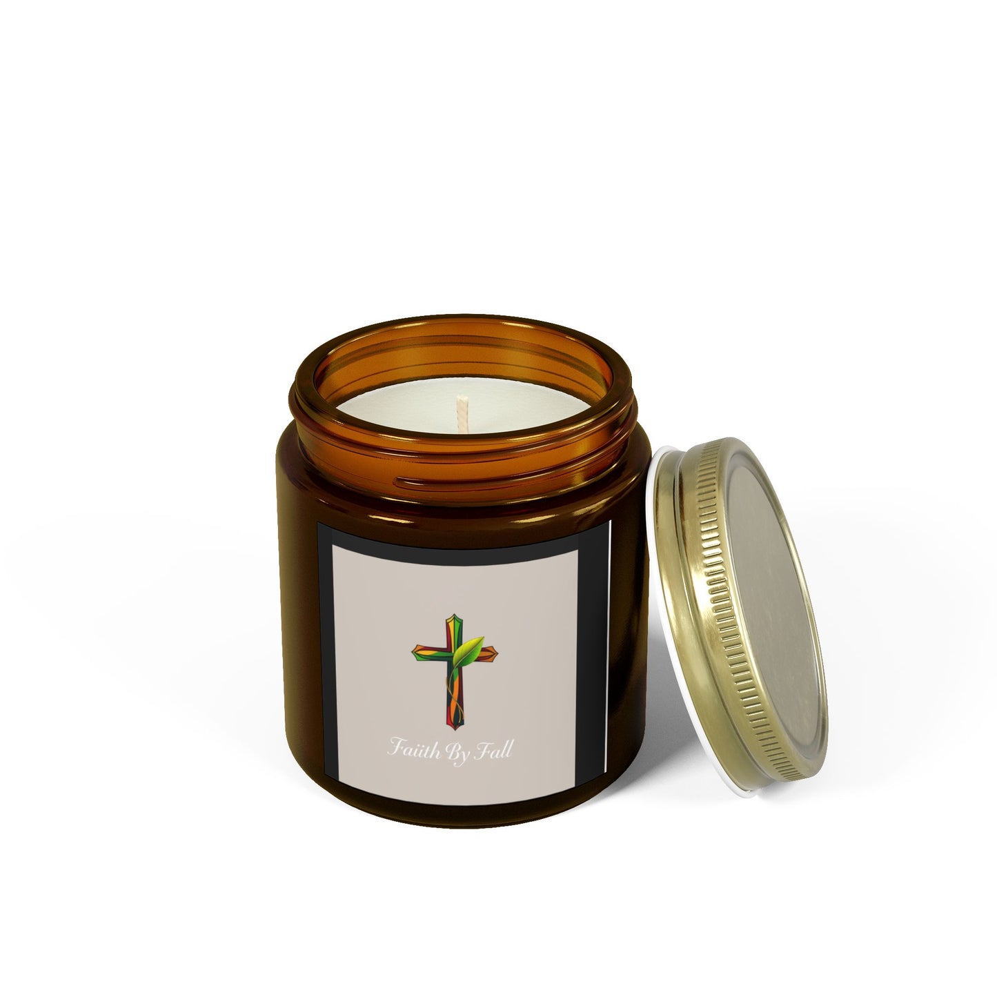 Faith By Fall Scented Candles - Coconut Apricot Wax (4oz, 9oz) - Perfect for Fall Decor and Gifts