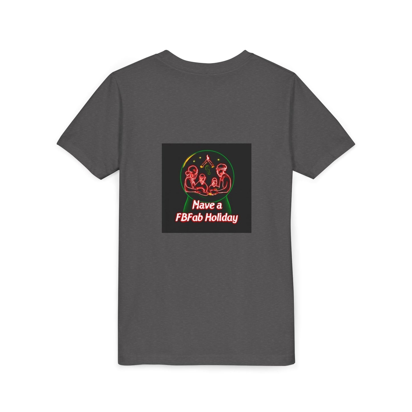 Youth Christmas Short Sleeve Tee, Holiday Tee, Xmas Gift for Kids, Fun Tee for Celebrations, Winter Festive Shirt