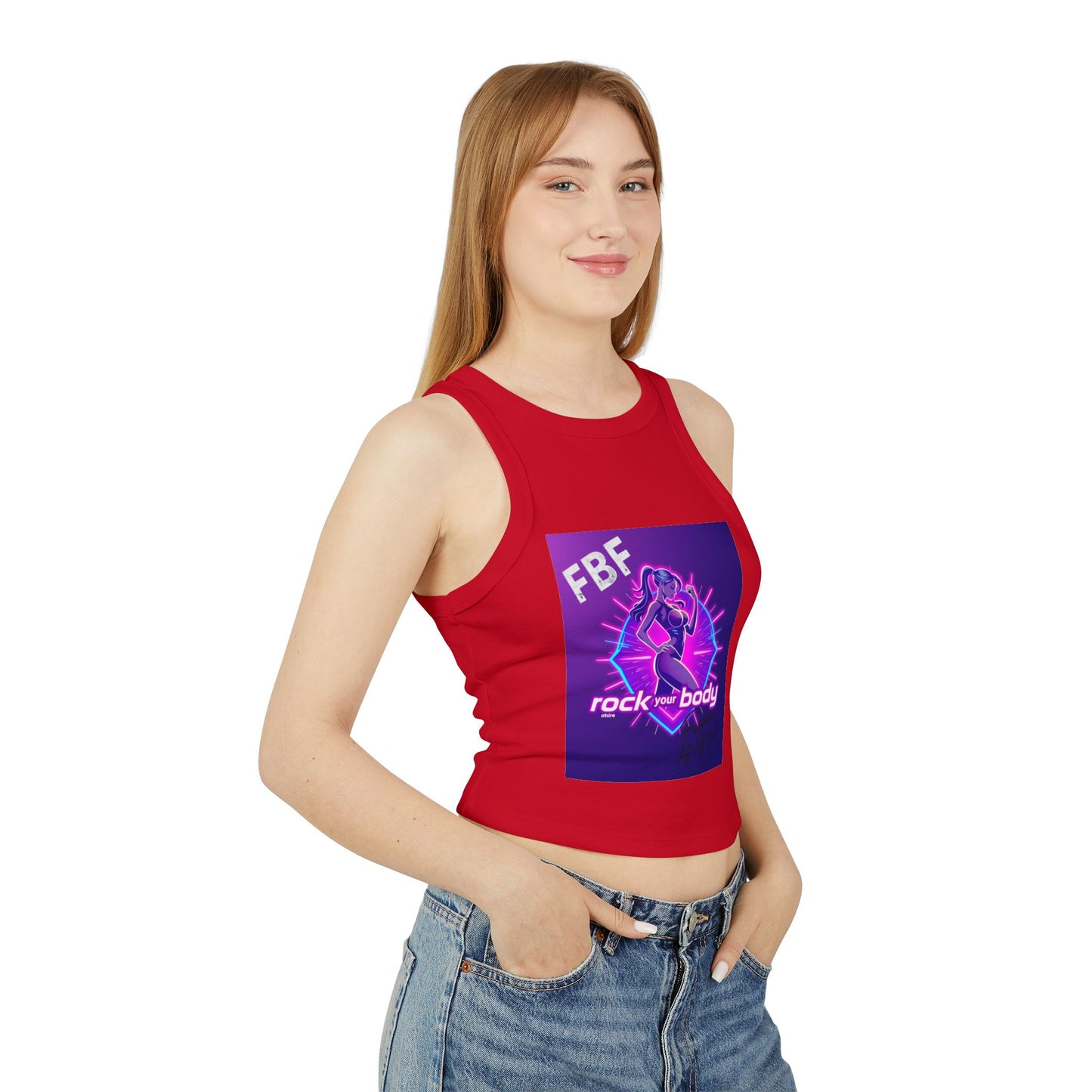 Rock Your Body Women's Racer Tank Top, Fitness Top, Workout Wear, Summer Top, Trendy Tank