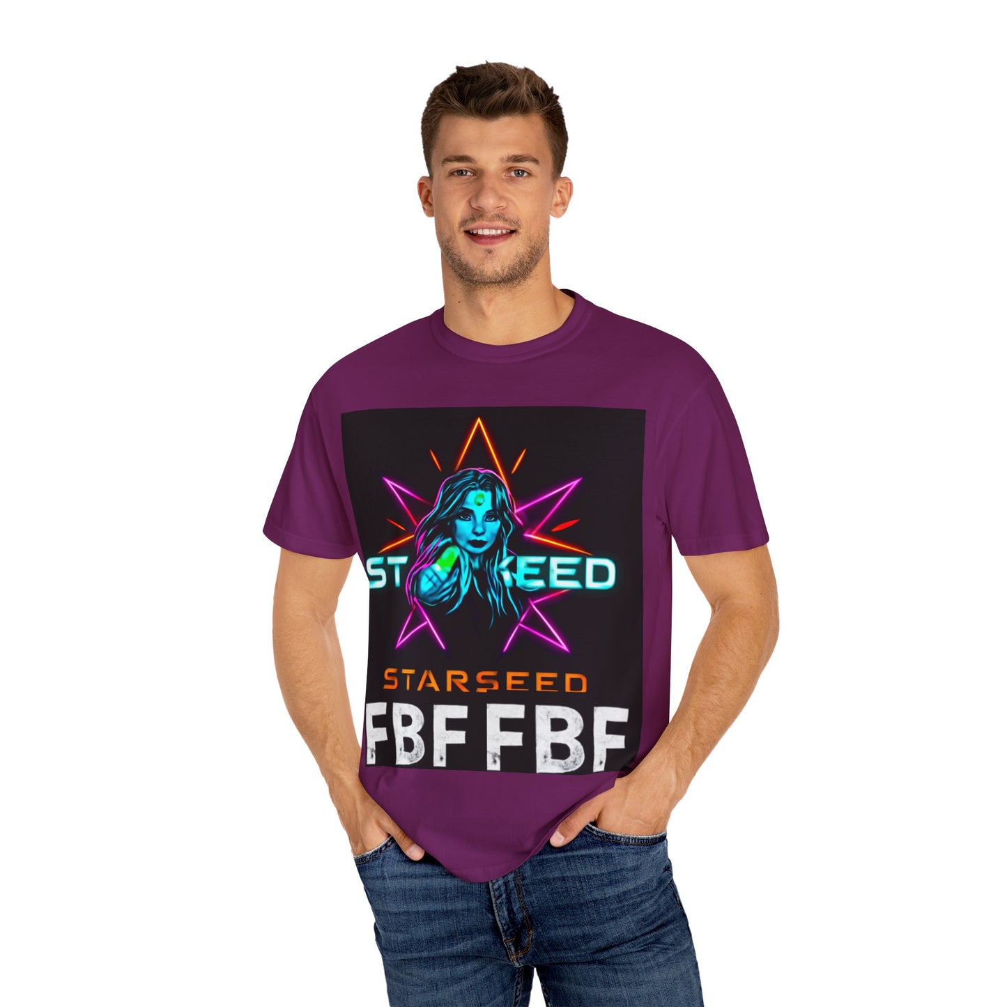 Neon Graphic T-Shirt - Starseed FBF Tee, Unisex Fashion, Cool Gift, Festival Wear, Retro Style, Casual Streetwear
