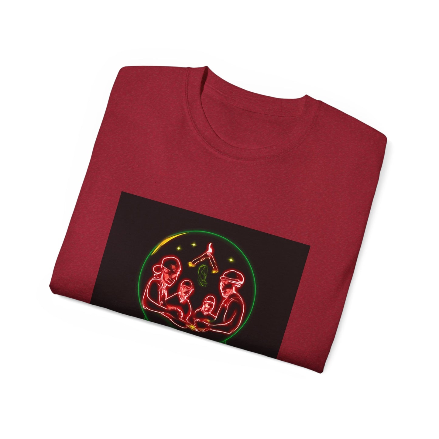 Festive Alien Tee, Unisex Holiday T-Shirt, Graphic Tee for Parties, Fun Gift for Friends, Quirky Style for Casual Wear