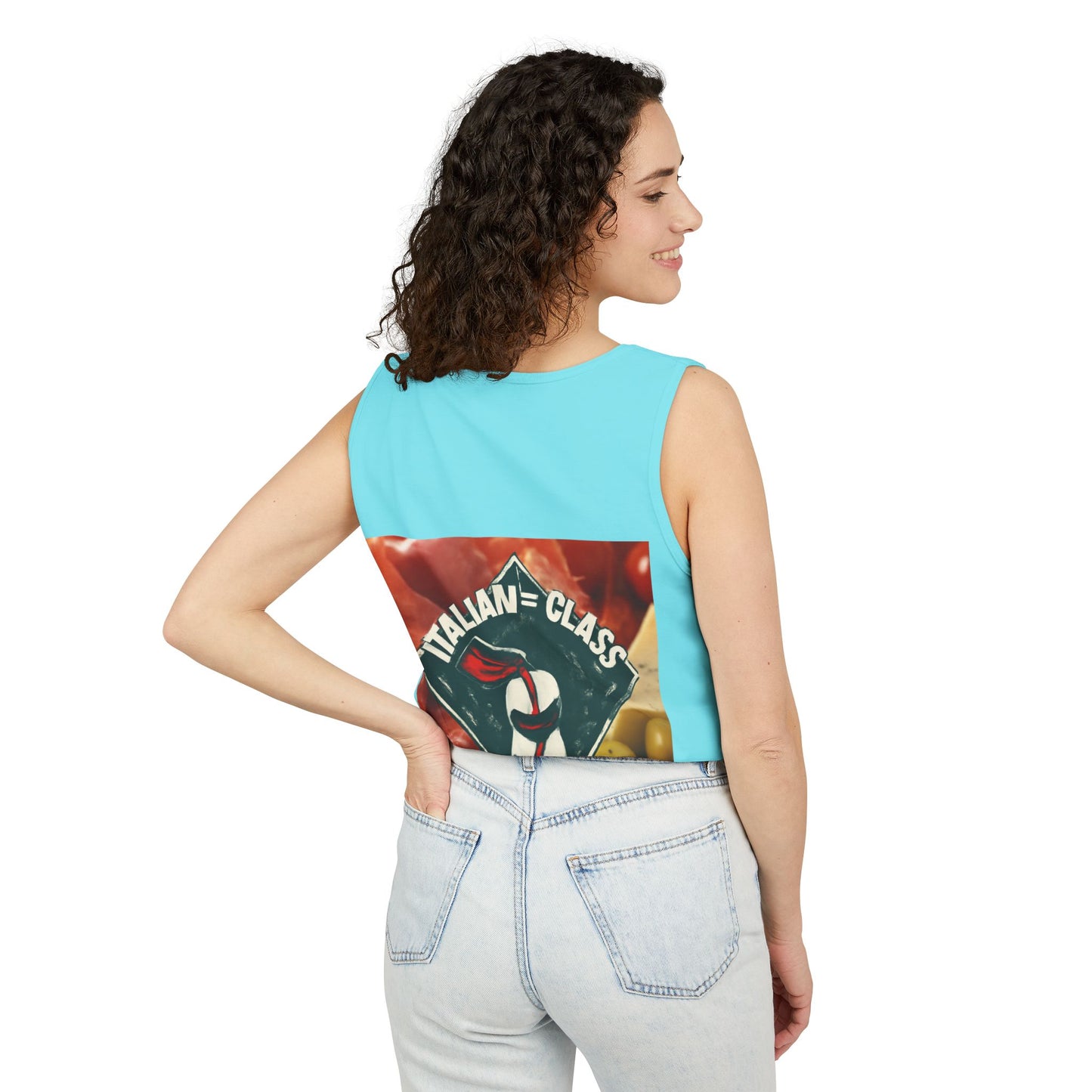 Italian Class Unisex Garment-Dyed Tank Top, Casual Summer Wear, Italian Heritage Gift, Foodie Apparel, Vacation Top