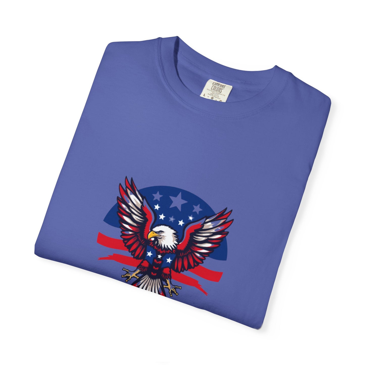 Patriotic T-Shirt with Eagle Graphic | Faith By Flag Tee, Unisex Apparel, Independence Day Shirt, Casual Wear, Gift for Veterans