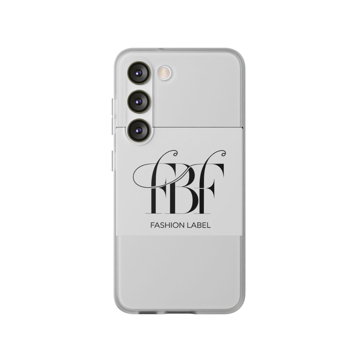 Chic Flexi Phone Case with Fashion Label Design