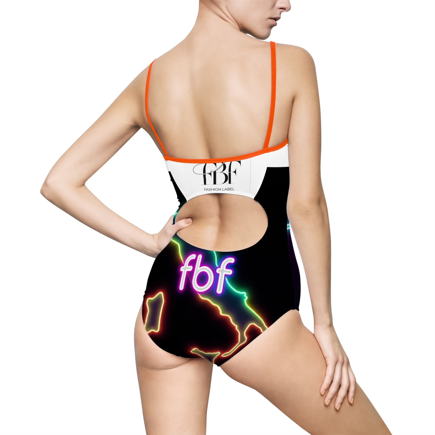 Neon Graphic Women's Swimsuit, Stylish Swimwear for Beach Days, Pool Parties, Summer Vacation, Gifts for Fashion Lovers