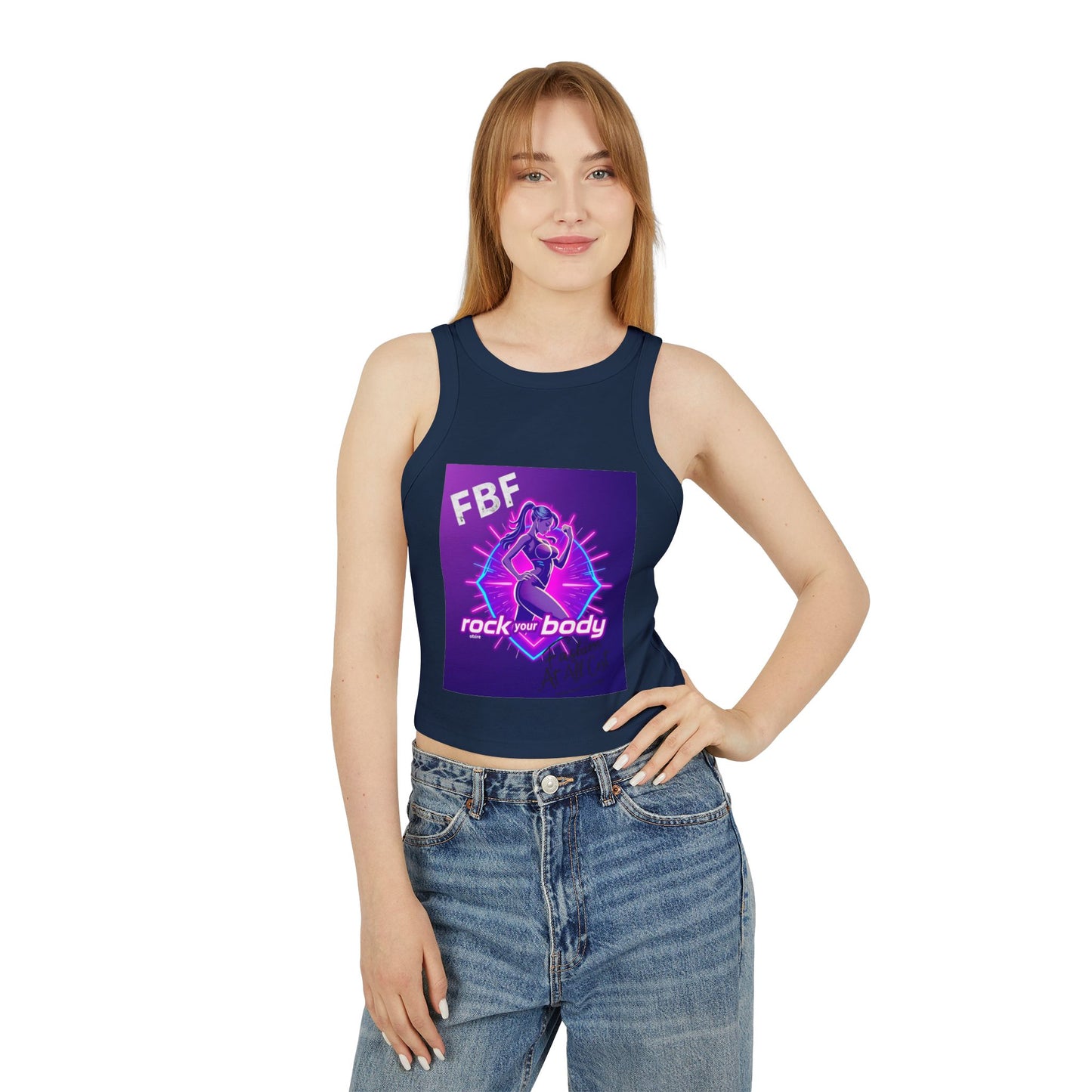 Rock Your Body Women's Racer Tank Top, Fitness Top, Workout Wear, Summer Top, Trendy Tank