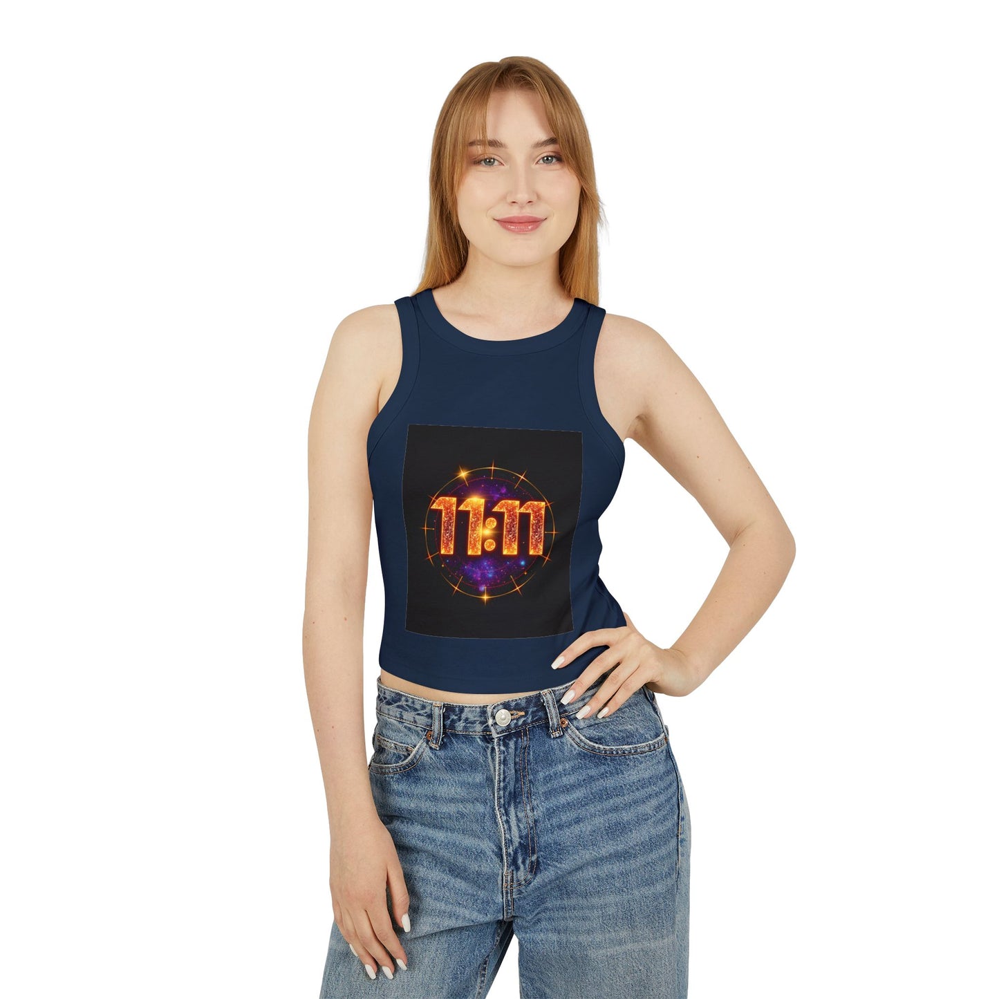 11:11 Women's Micro Rib Racer Tank Top | Motivational Gift, Yoga Wear, Summer Fashion, Spiritual Reminder, Casual Trend