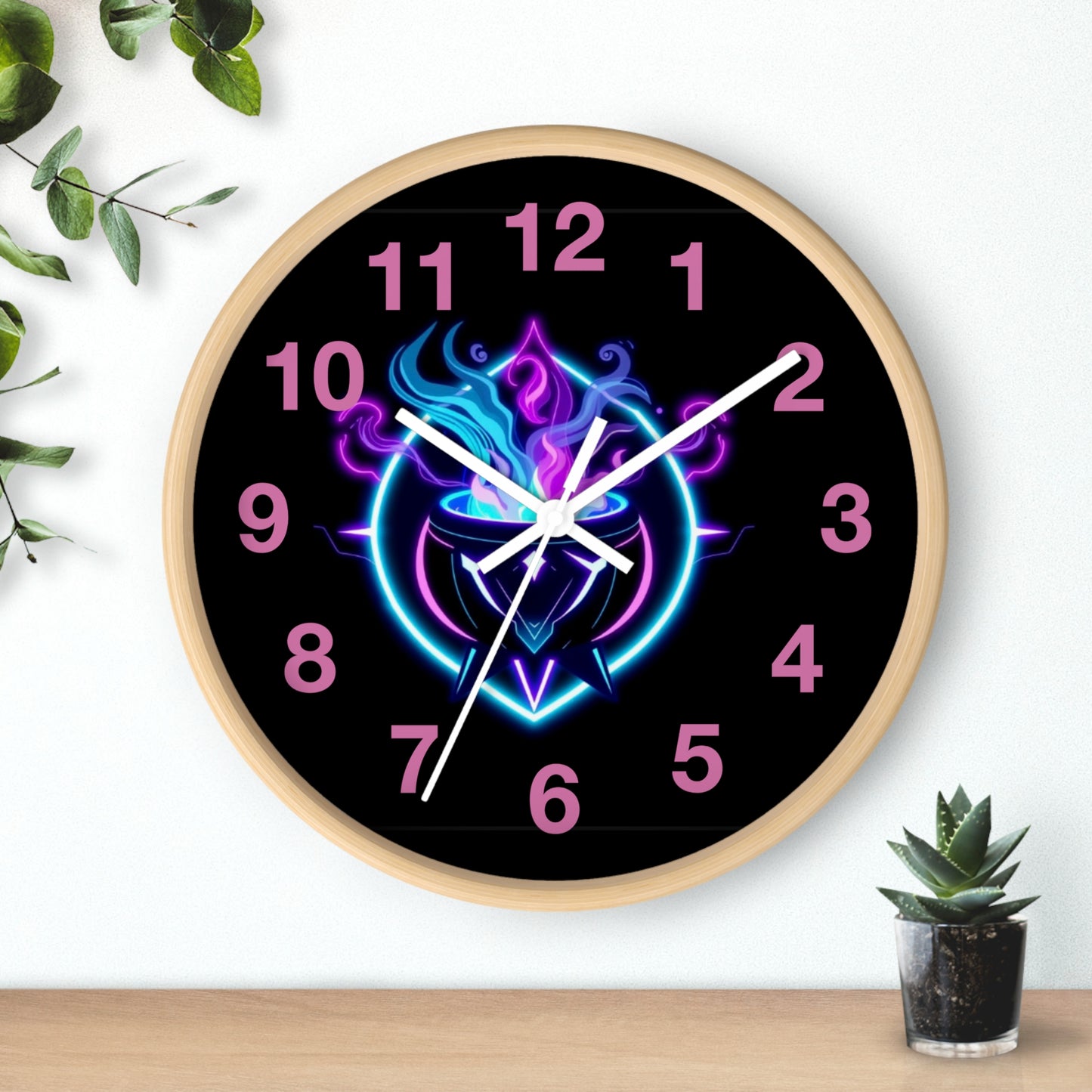 Mystical Flames Wall Clock - Unique Decorative Clock, Home Decor, Gift for Gamers, Fantasy Lovers, Modern Aesthetic