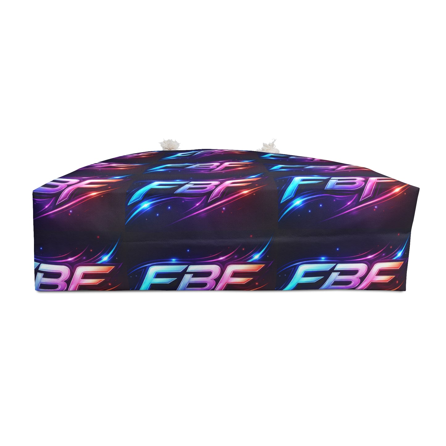 FBF Neon Logo Weekender Bag — Retro Futuristic Travel Tote