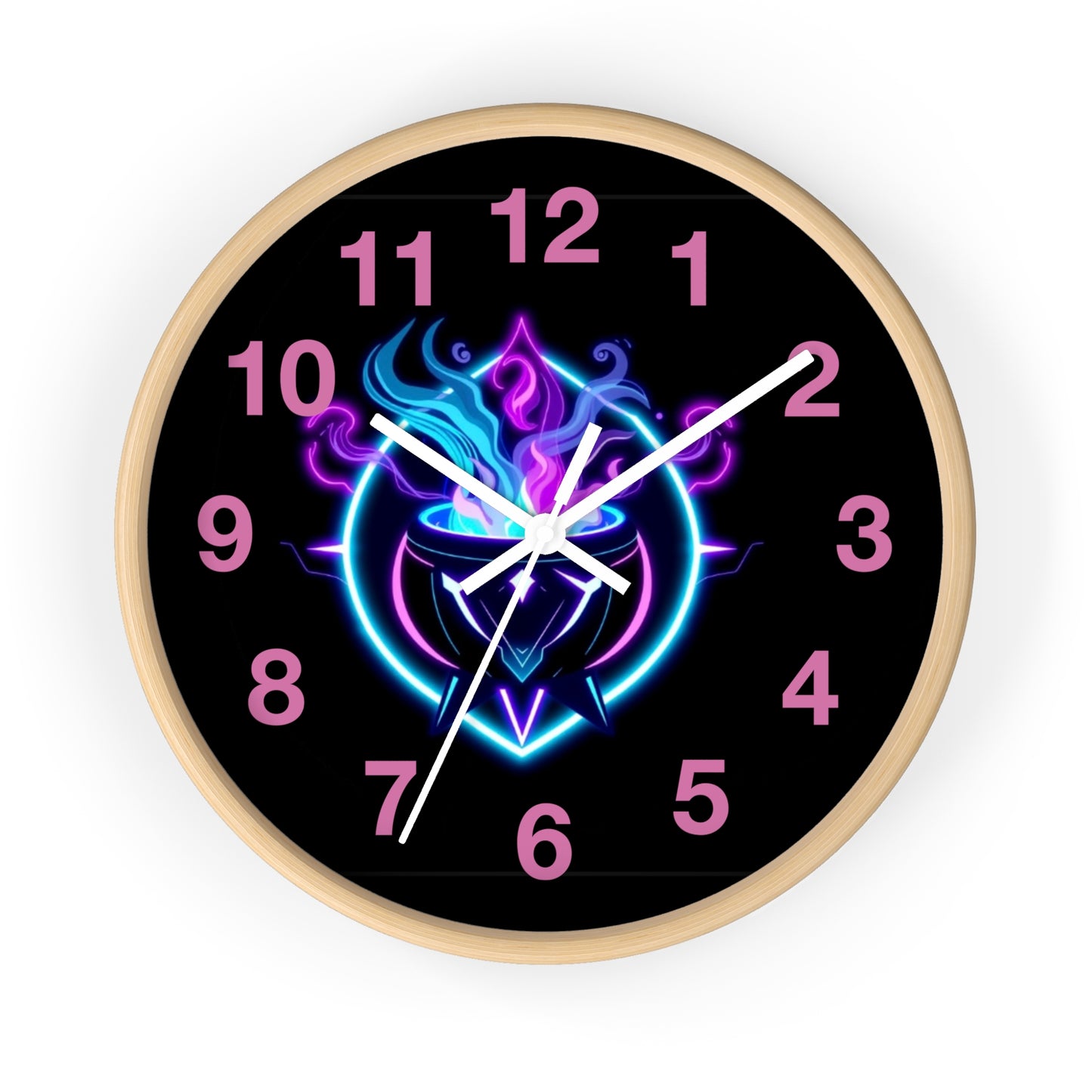 Mystical Flames Wall Clock - Unique Decorative Clock, Home Decor, Gift for Gamers, Fantasy Lovers, Modern Aesthetic