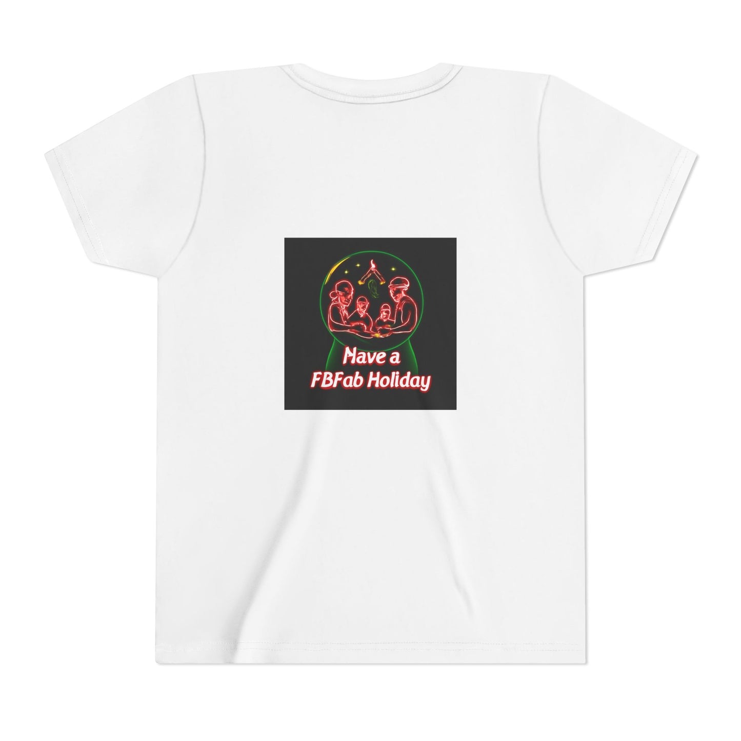 Youth Christmas Short Sleeve Tee, Holiday Tee, Xmas Gift for Kids, Fun Tee for Celebrations, Winter Festive Shirt