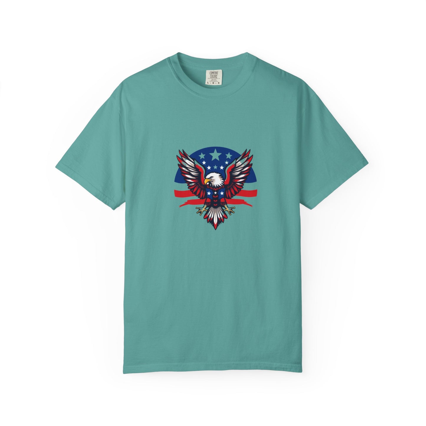 Patriotic T-Shirt with Eagle Graphic | Faith By Flag Tee, Unisex Apparel, Independence Day Shirt, Casual Wear, Gift for Veterans
