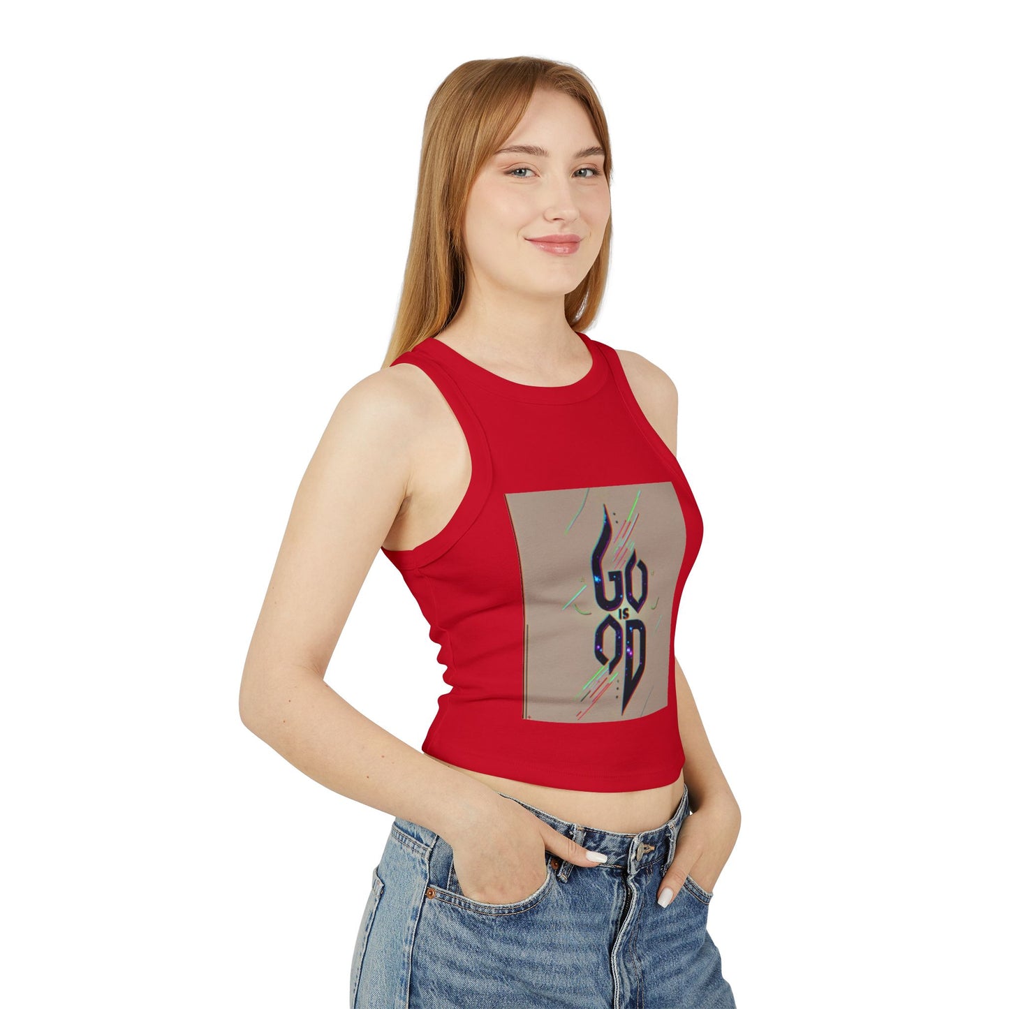 Inspirational Women's Micro Rib Racer Tank Top, Empowerment Tee, Motivational Workout Shirt, Stylish Athleisure Top, Gift for Her
