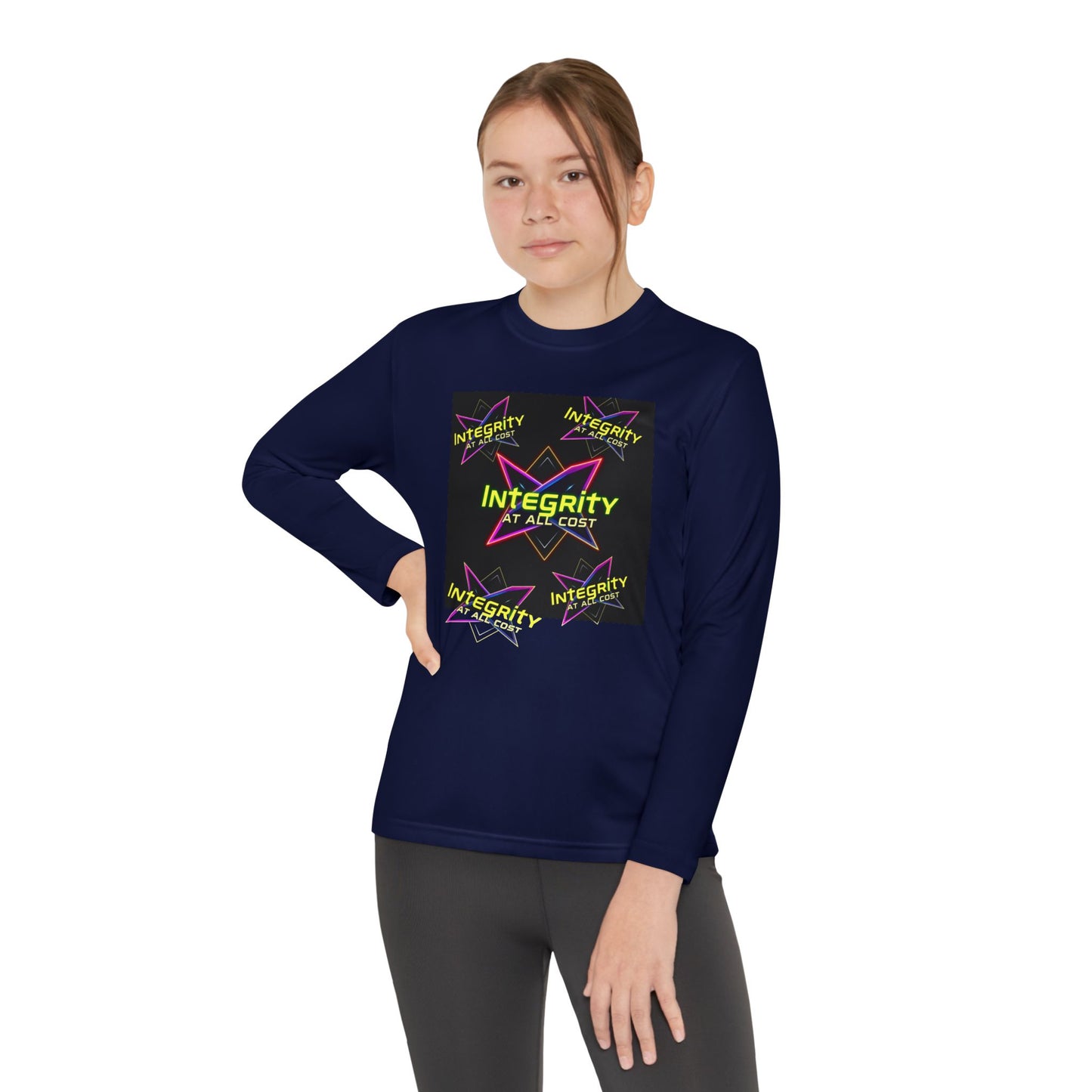 Integrity Youth Long Sleeve Tee, Cool Graphic Shirt, Motivational Apparel, Perfect for Sports, Birthday Gift