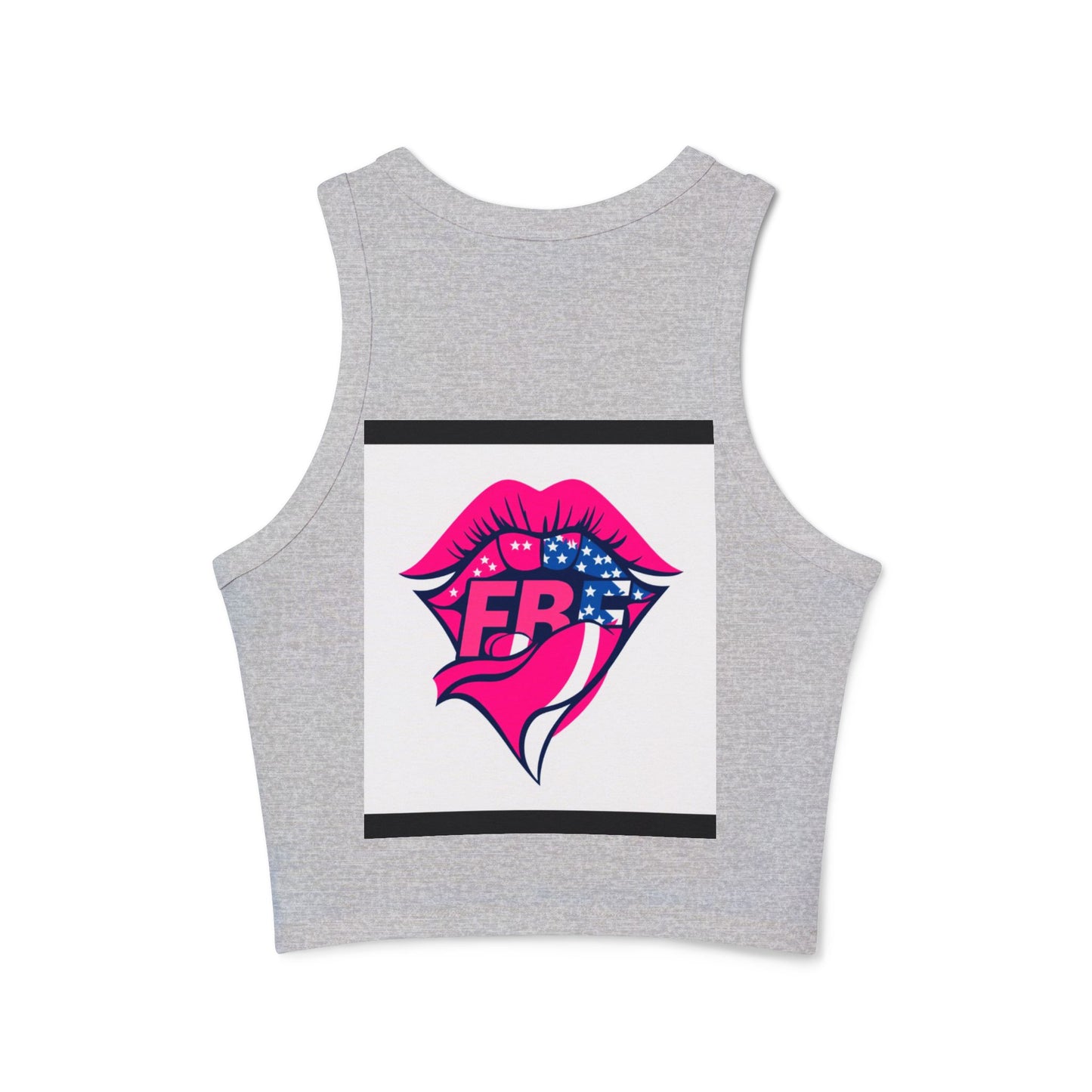 Patriotic Graphic Racerback Tank Top - Women's Summer Style, Independence Day Fashion, Concert Wear, Casual Chill