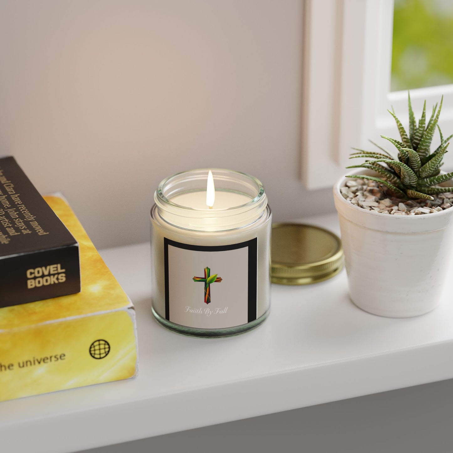 Faith By Fall Scented Candles - Coconut Apricot Wax (4oz, 9oz) - Perfect for Fall Decor and Gifts