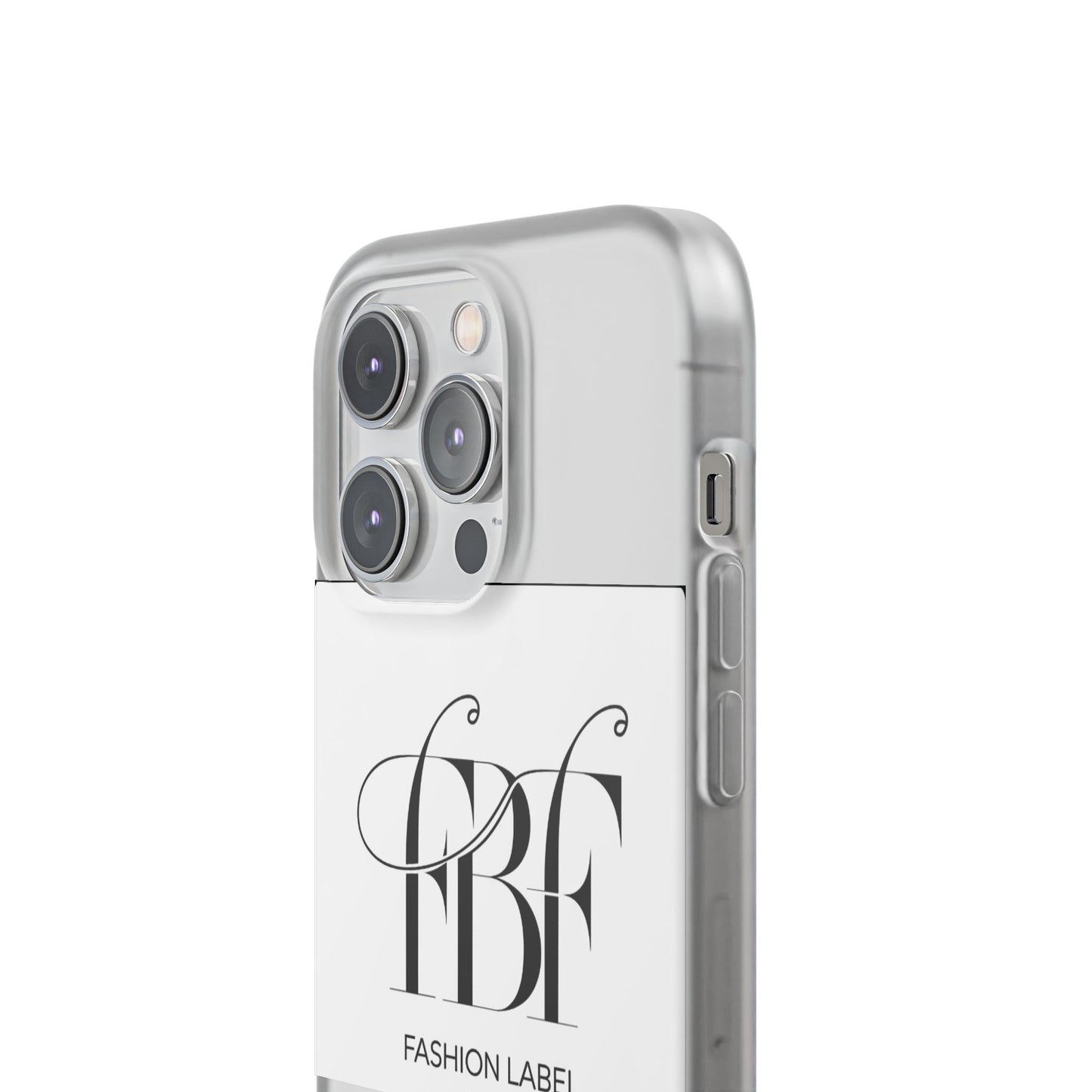 Chic Flexi Phone Case with Fashion Label Design