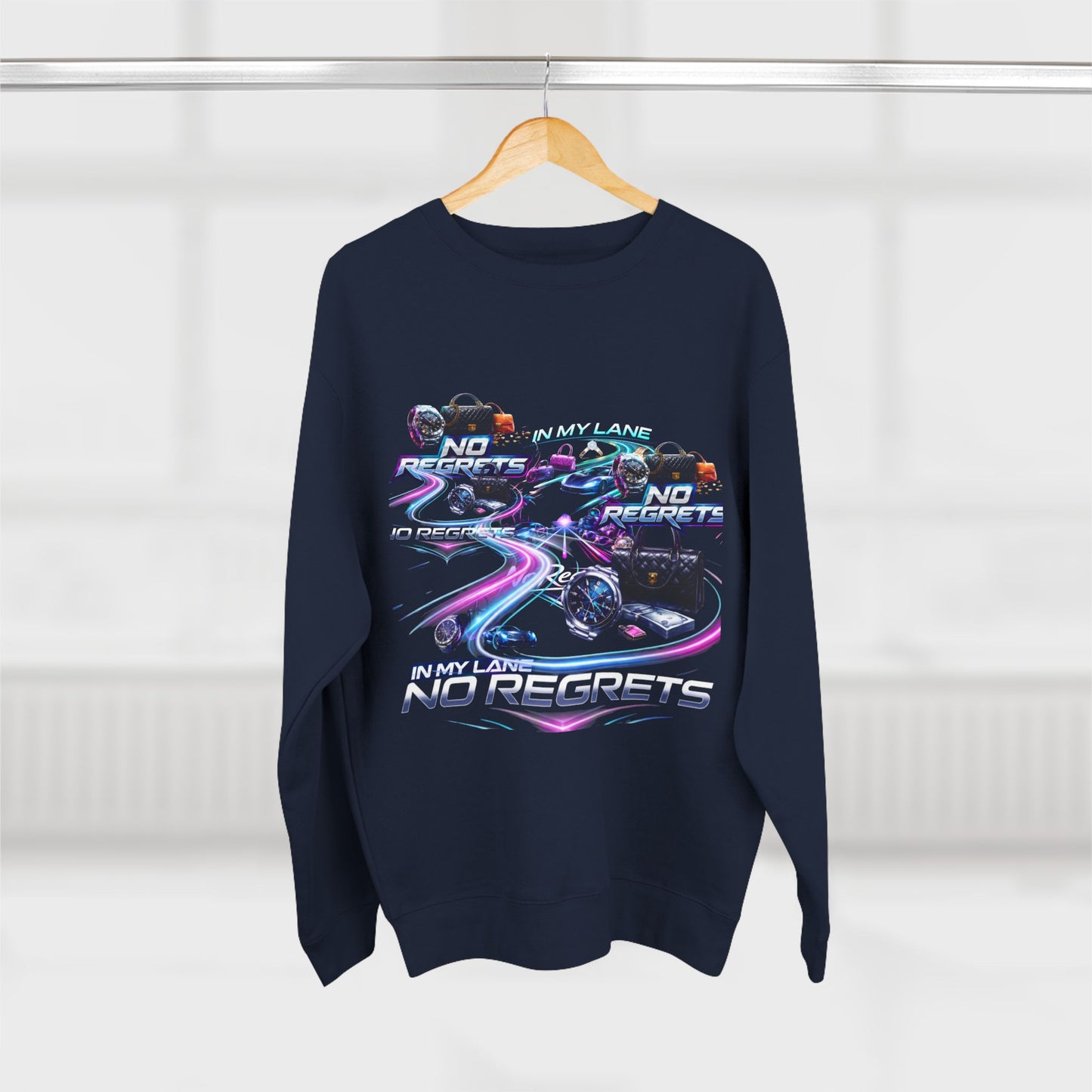 No Regrets Retro Vaporwave Crewneck Sweatshirt