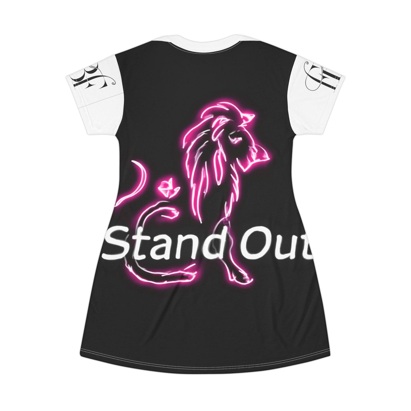 Neon Leo T-Shirt Dress - Bold Outfit for Leo Zodiac Lovers, Astrology Gift, Statement Dress, Casual Summer Wear, Unique Style