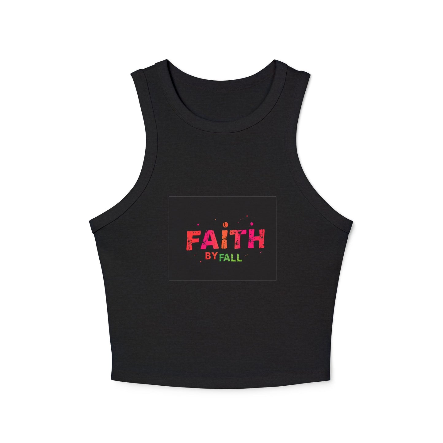 Faith by Fall Women's Micro Rib Racer Tank Top, Inspirational Summer Top, Motivational Crop Tank, Faith Apparel, Gift for Her, Casual Wear